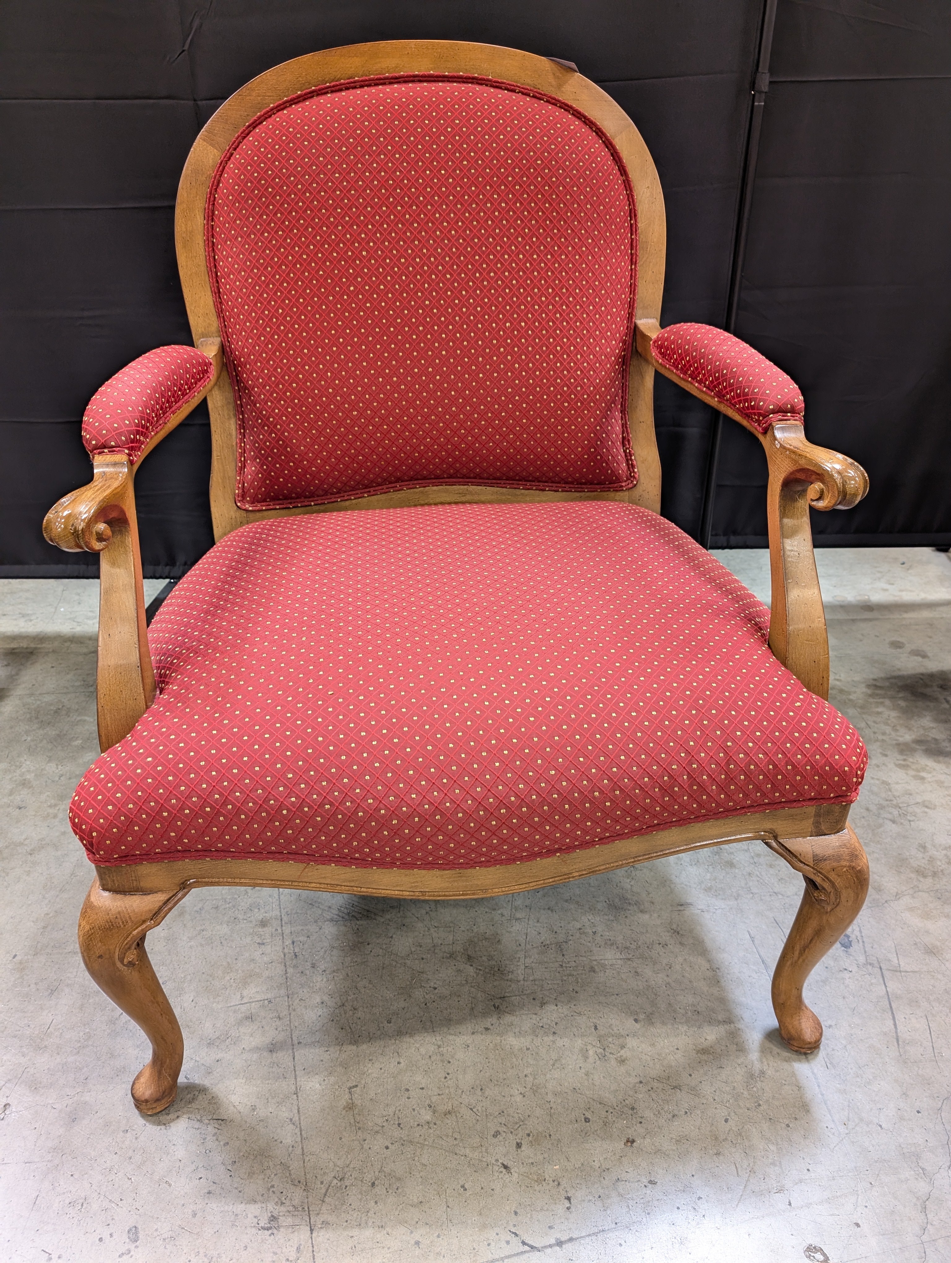 Traditional Red Upholstered SHERRILL Accent Armchair