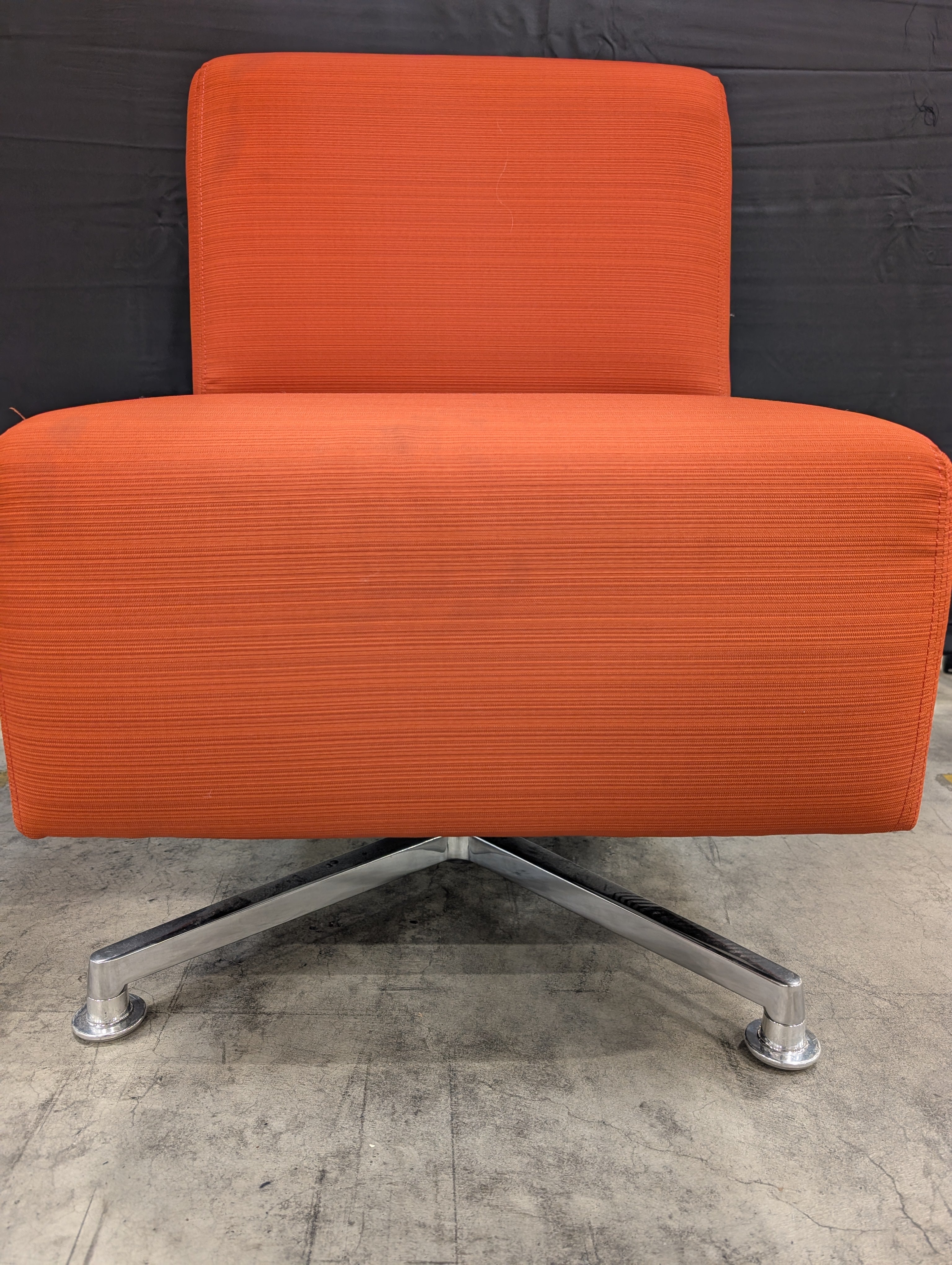 OFS Modern Burnt Orange Armless Swivel Lounge Chair