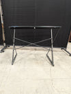 Contemporary Glass Top Corner Desk with Metal Frame
