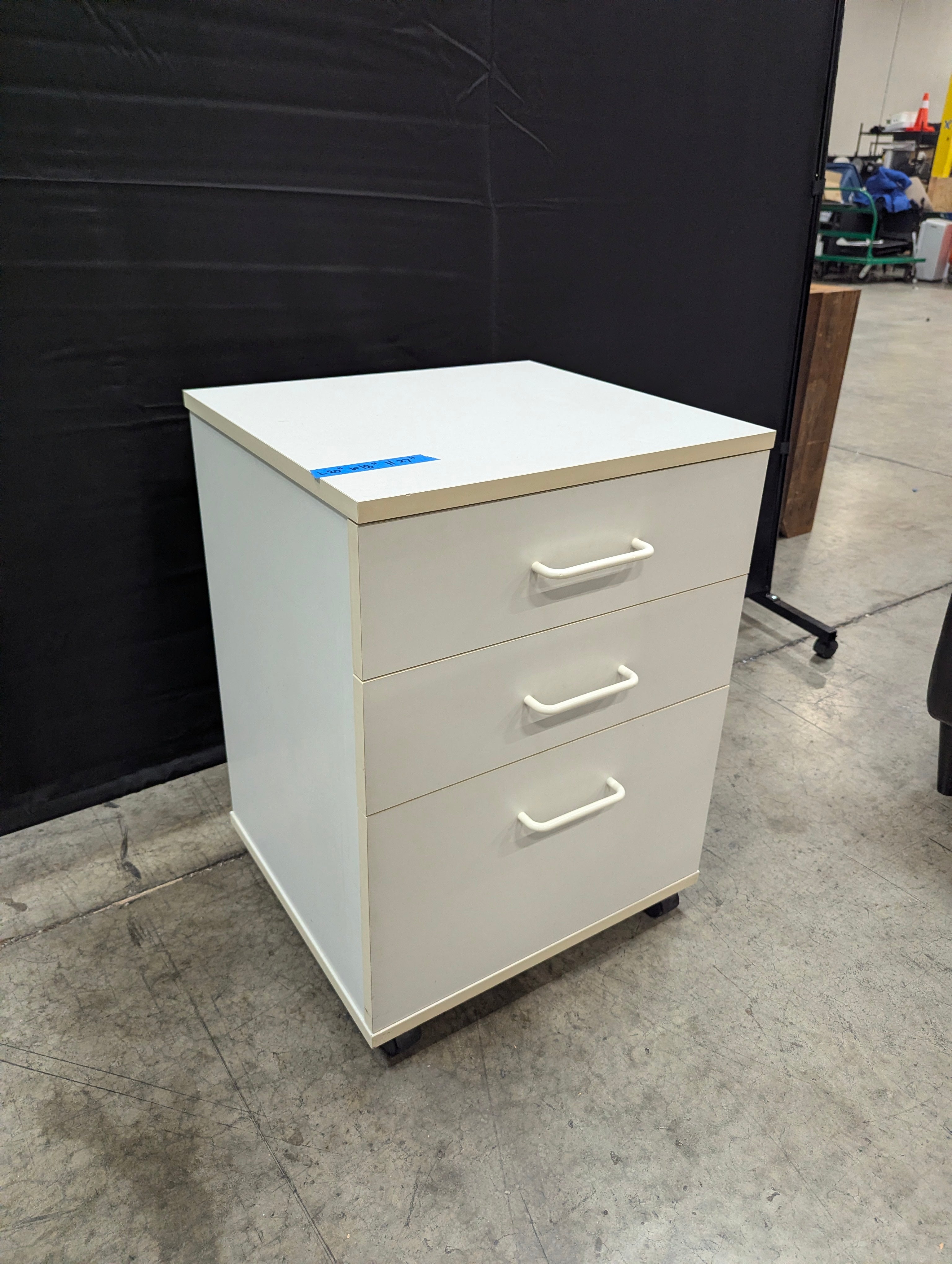 Compact Three-Drawer Mobile Storage Cabinet