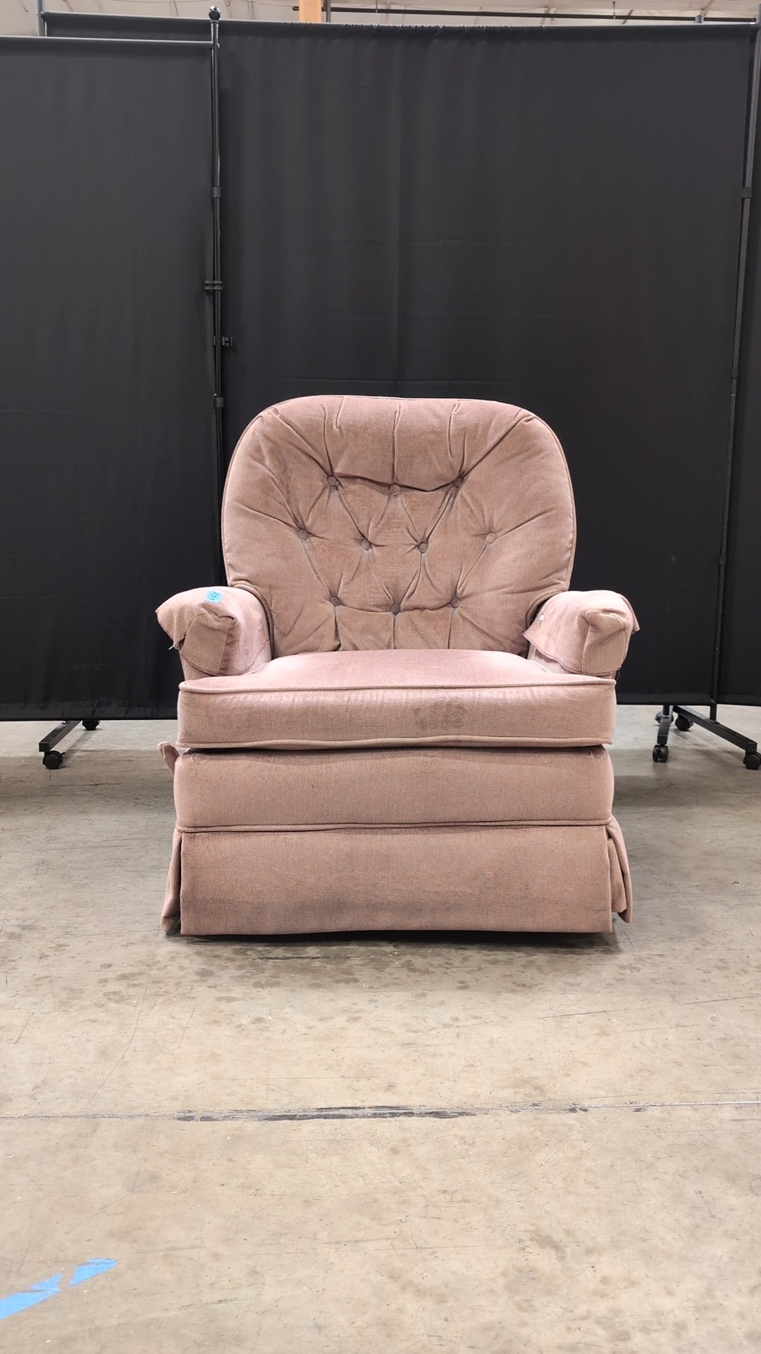 Vintage Dusty Rose Tufted Armchair