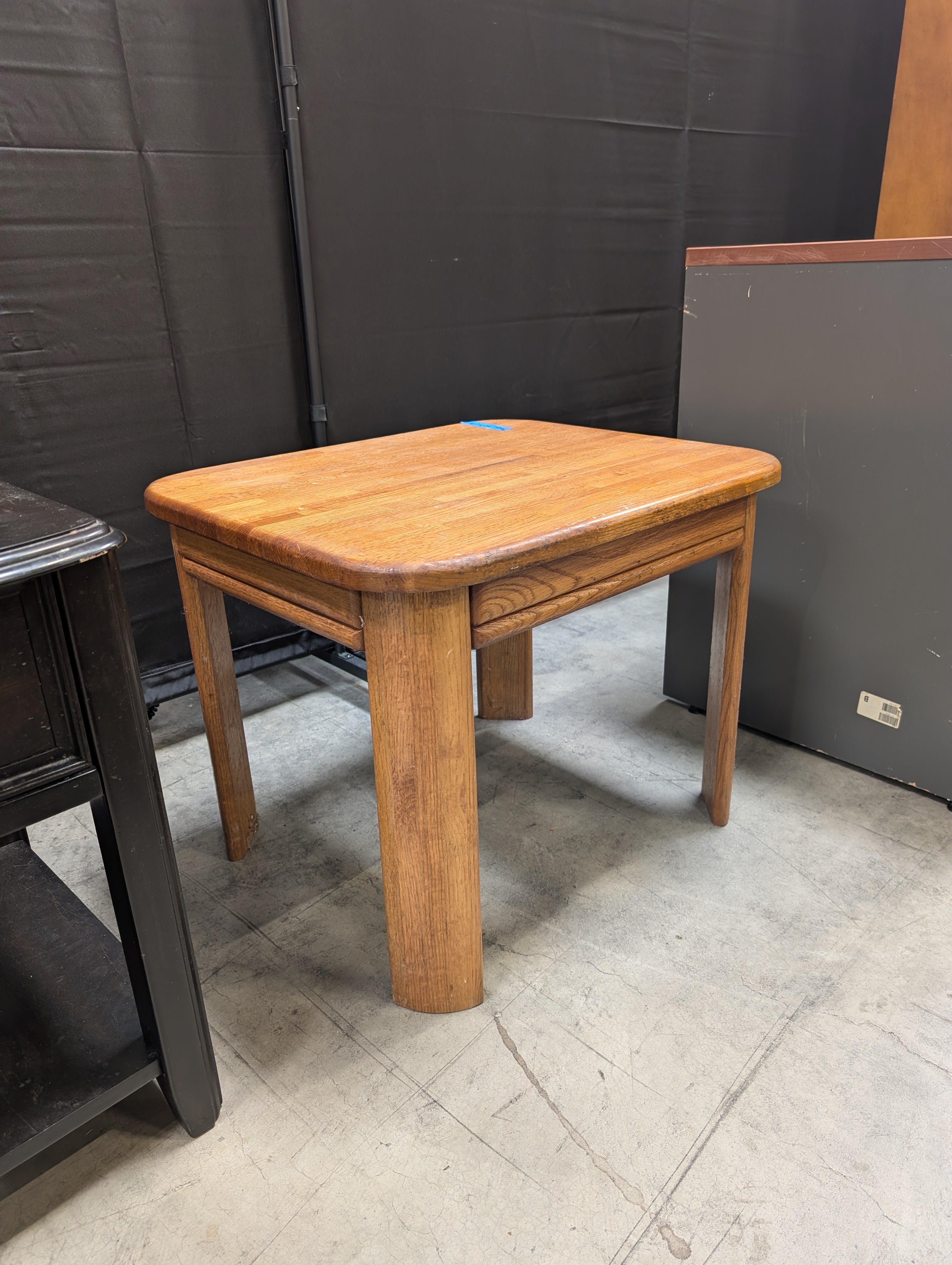 Solid Hardwood Square Side Table with Rounded Corners