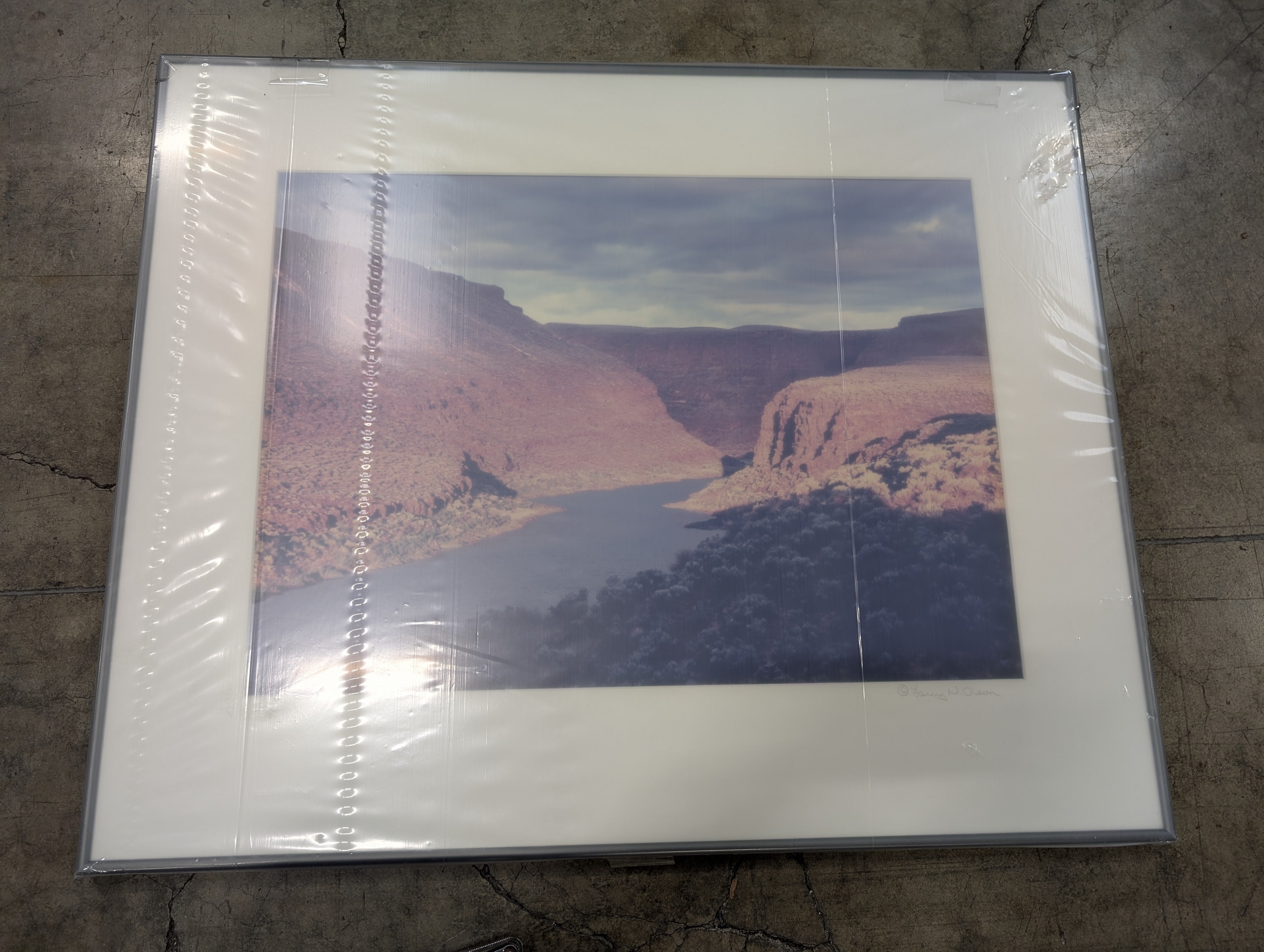 Scenic Canyon River Landscape Framed Wall Art Print