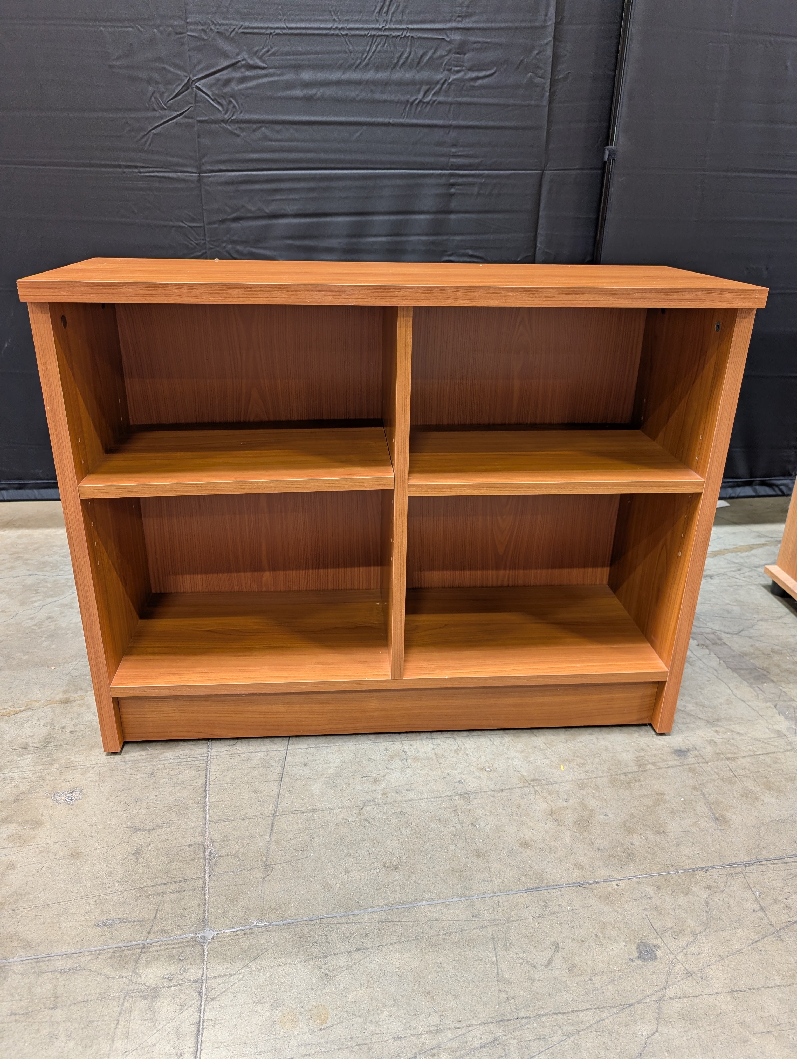 Multi-Compartment Wood Finish Storage Shelf Unit
