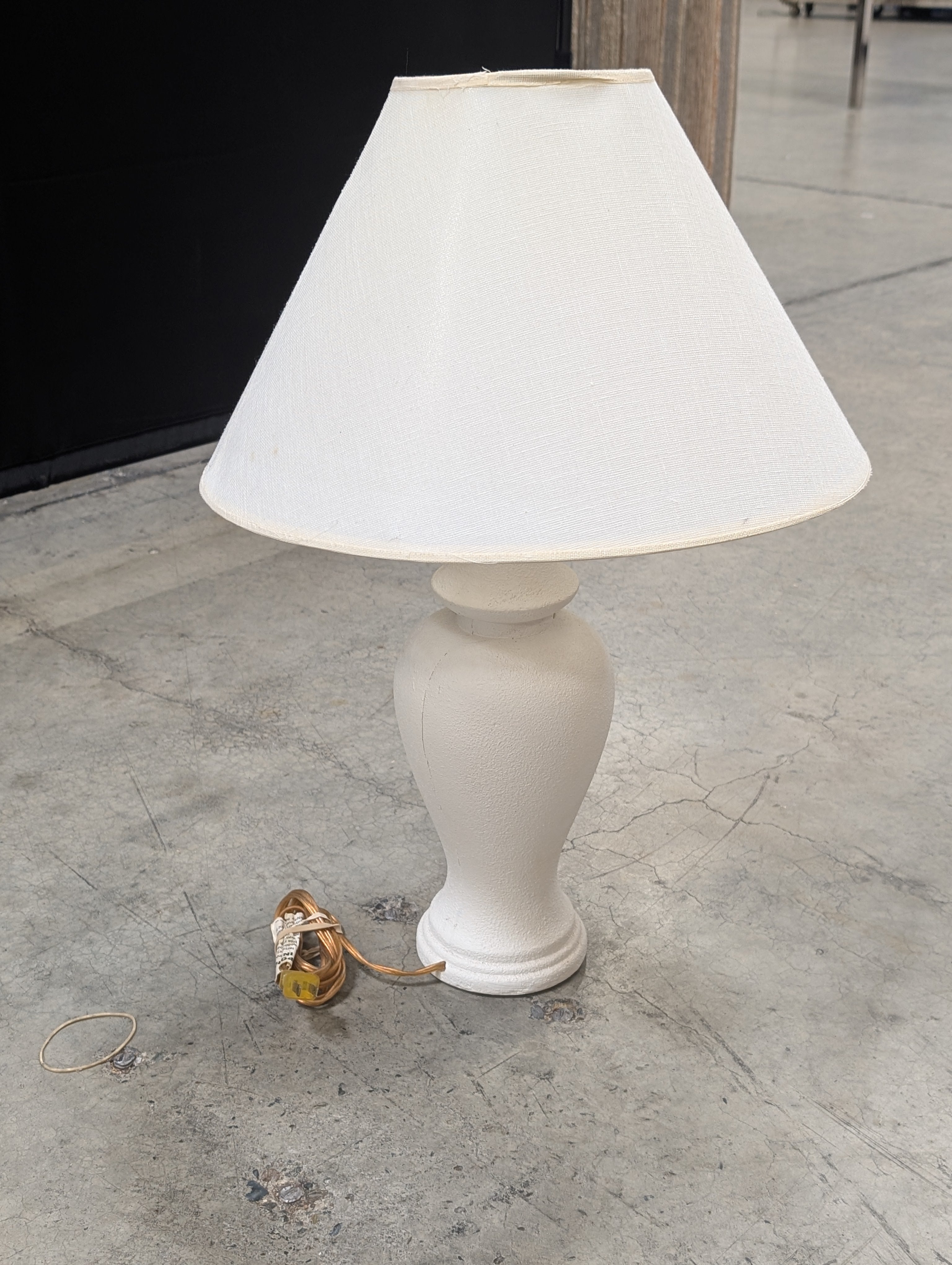 Classic White Ceramic Base Table Lamp with Fabric Shade