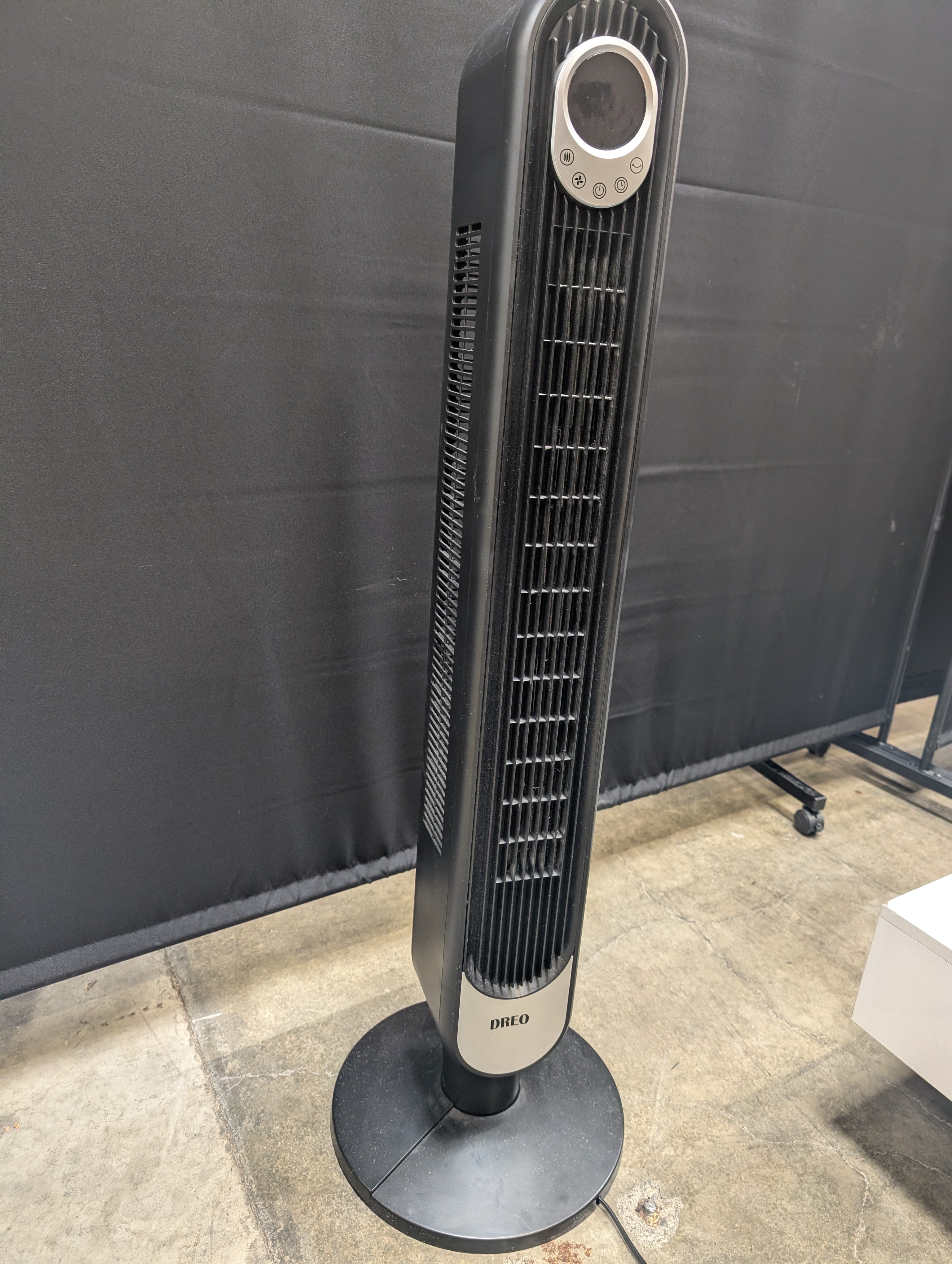 DREO Oscillating Black Tower Fan with Digital Controls