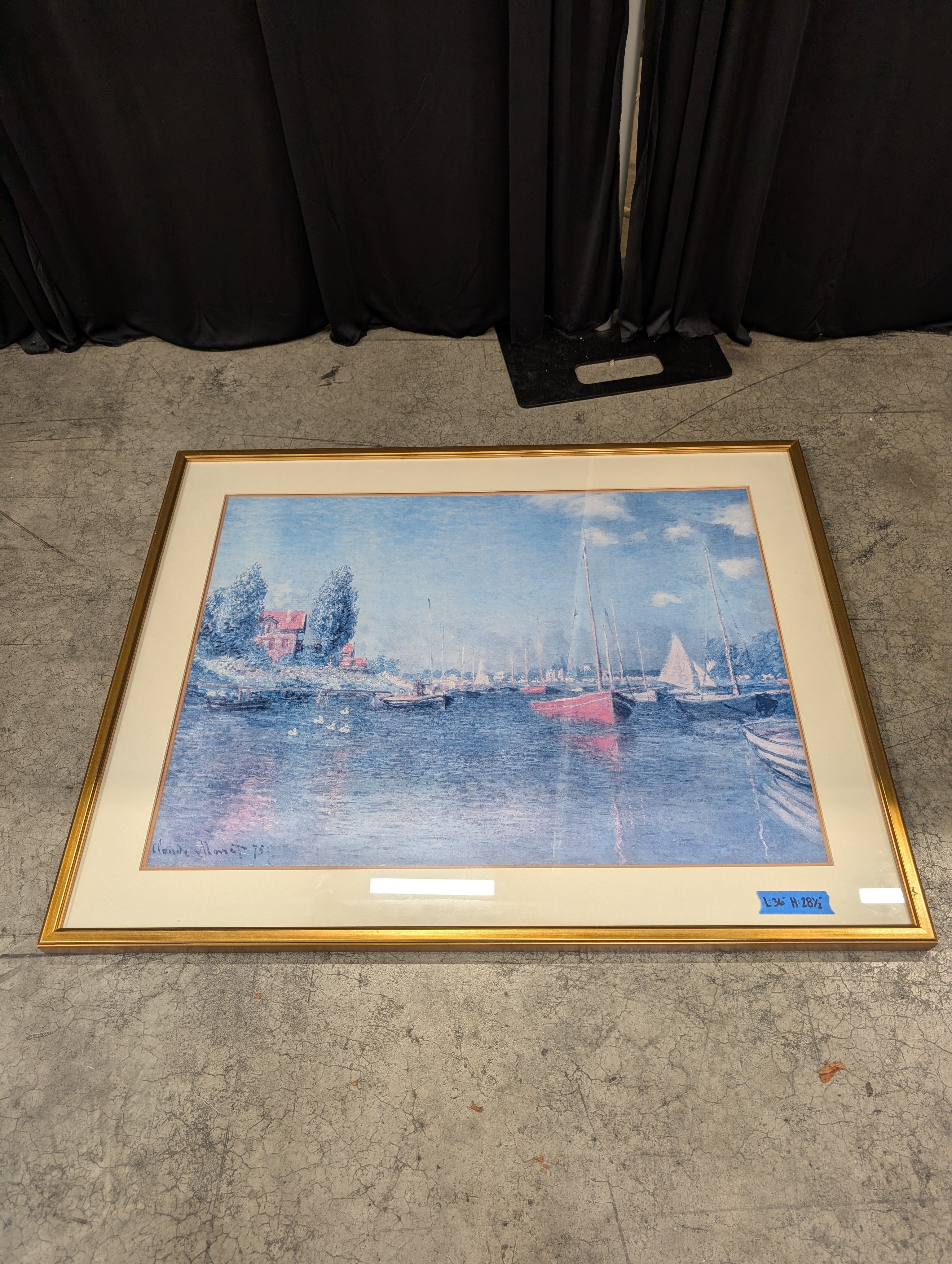 Nautical Sailboat Framed Wall Art in Gold Frame