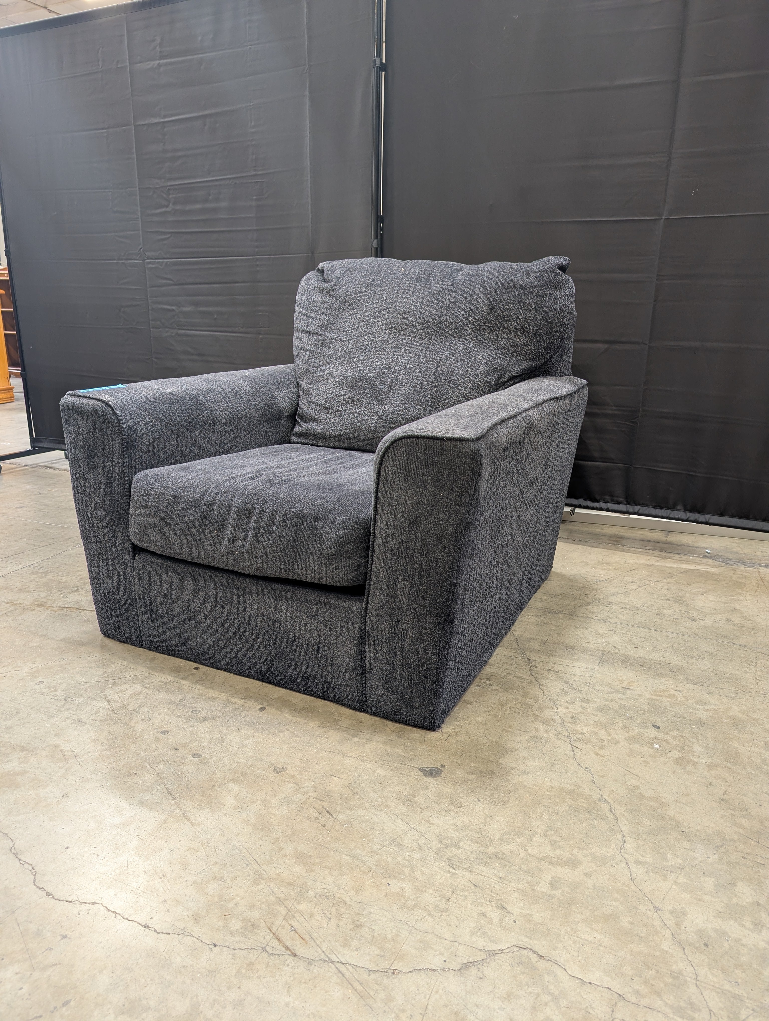 Dark Grey Textured Upholstered Ashley Furniture Armchair