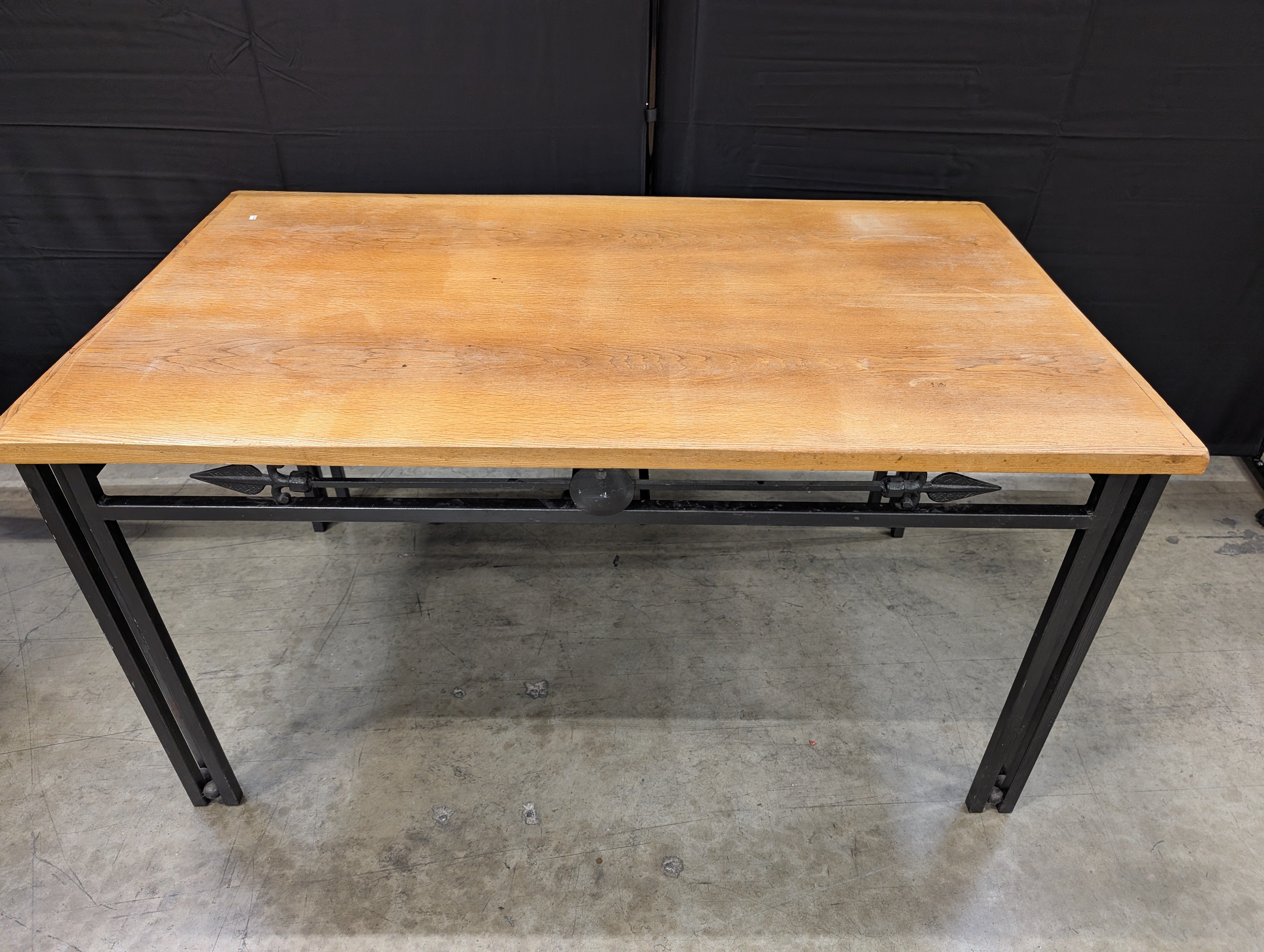 Rectangular Wood Top Table with Black Metal Frame *NOT ATTACHED*