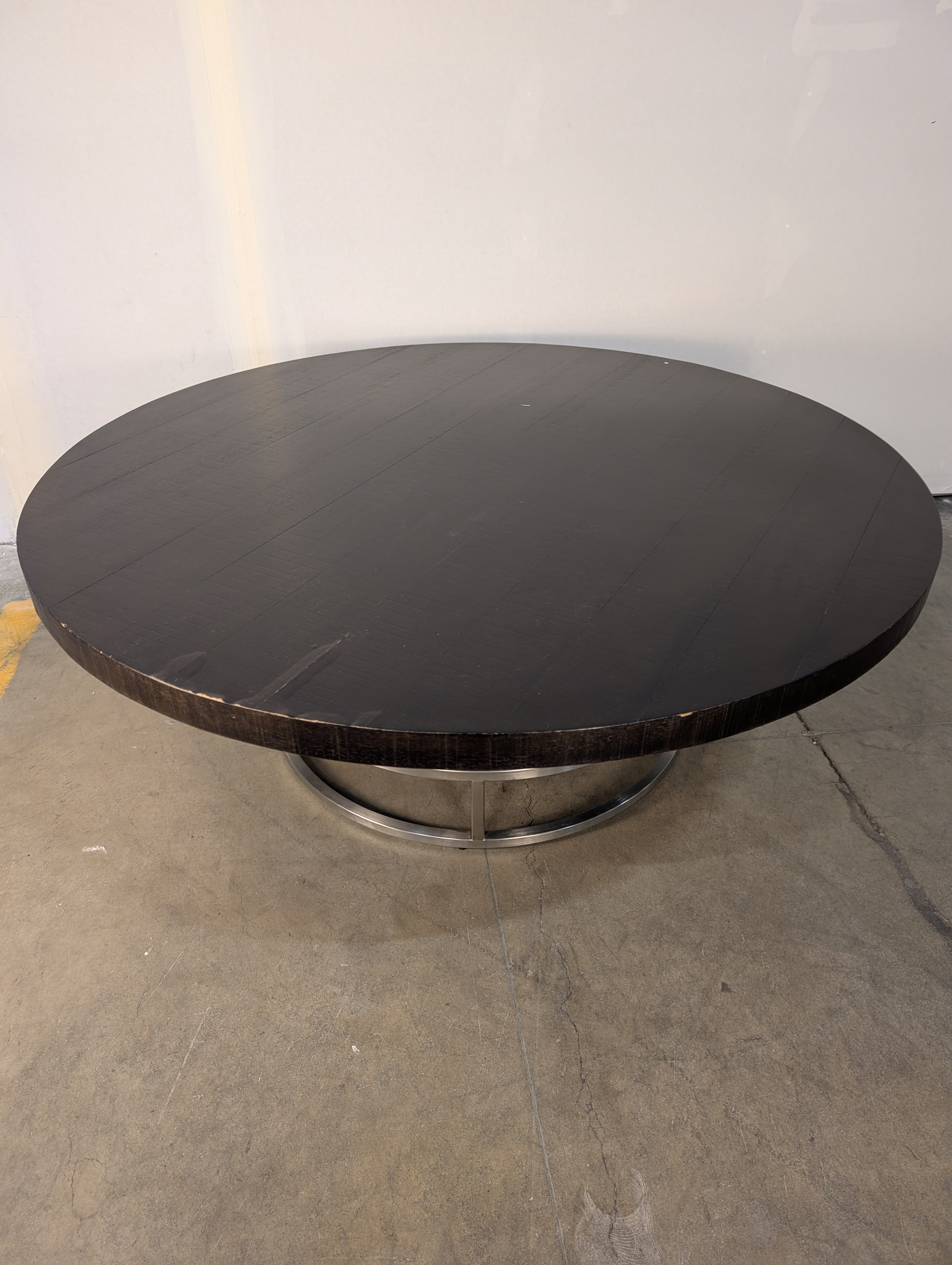 Modern Round Charcoal Coffee Table with Textured Surface