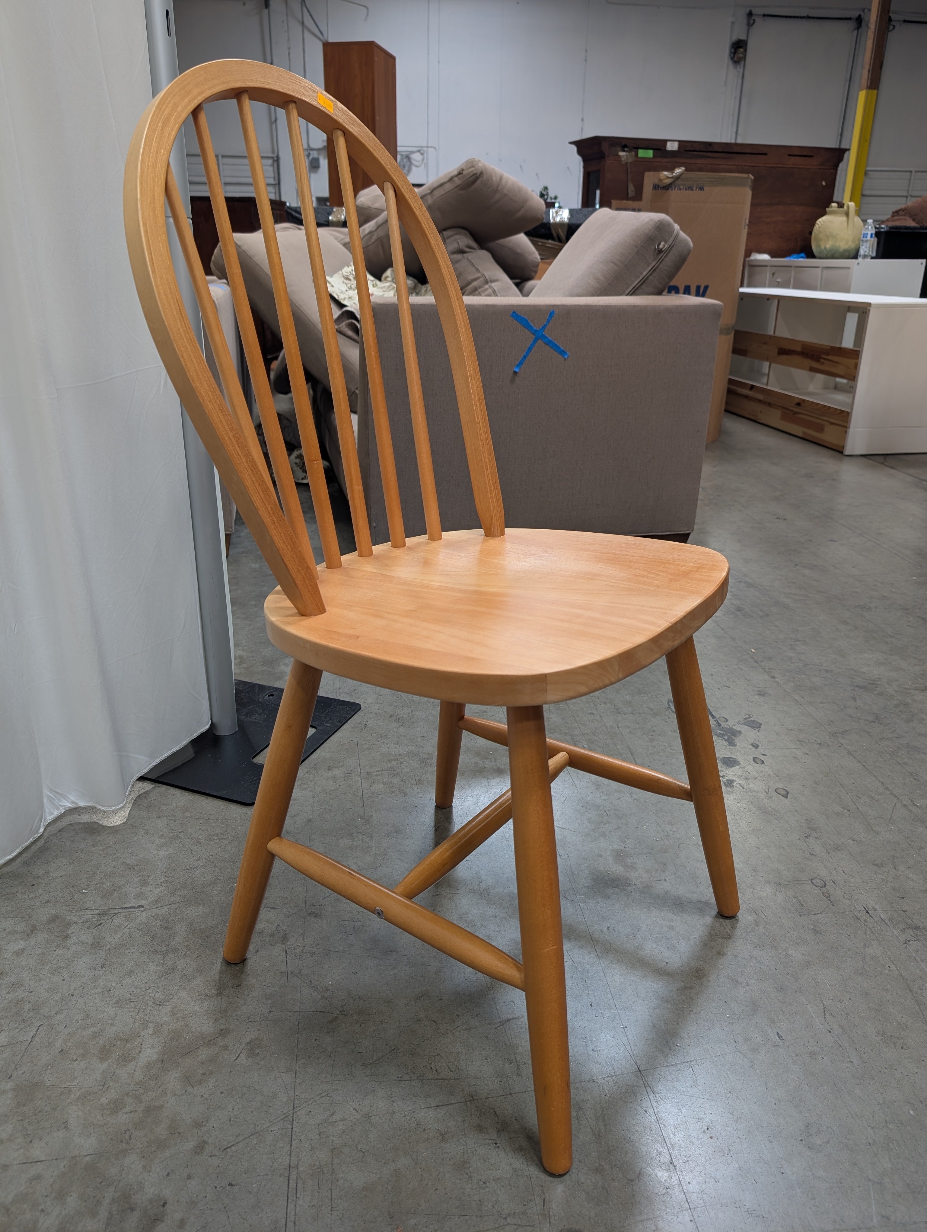 Classic Natural Wood Spindle Back Windsor Dining Chair