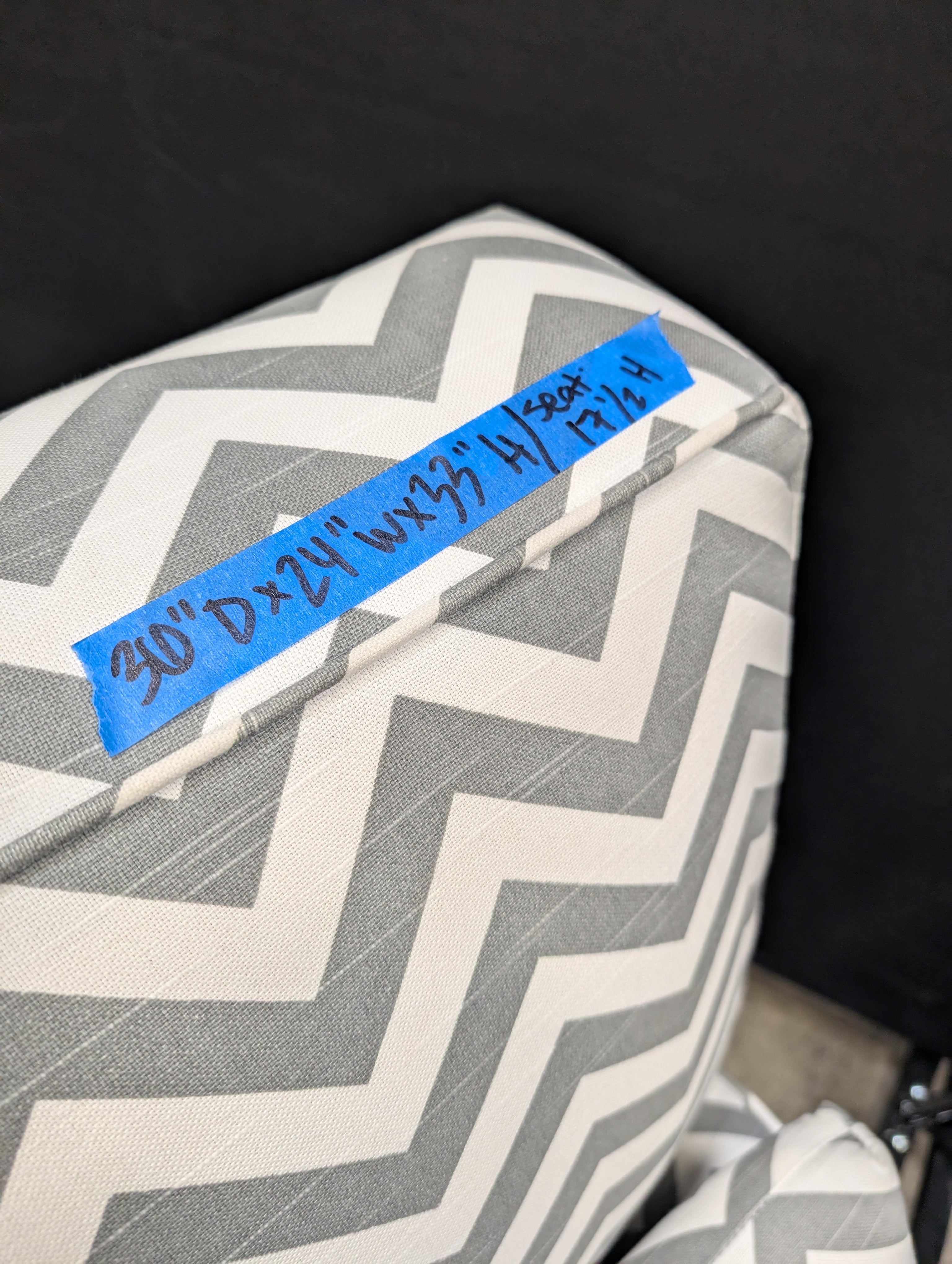 Chevron Pattern Upholstered Accent Chair with Bolster Pillow
