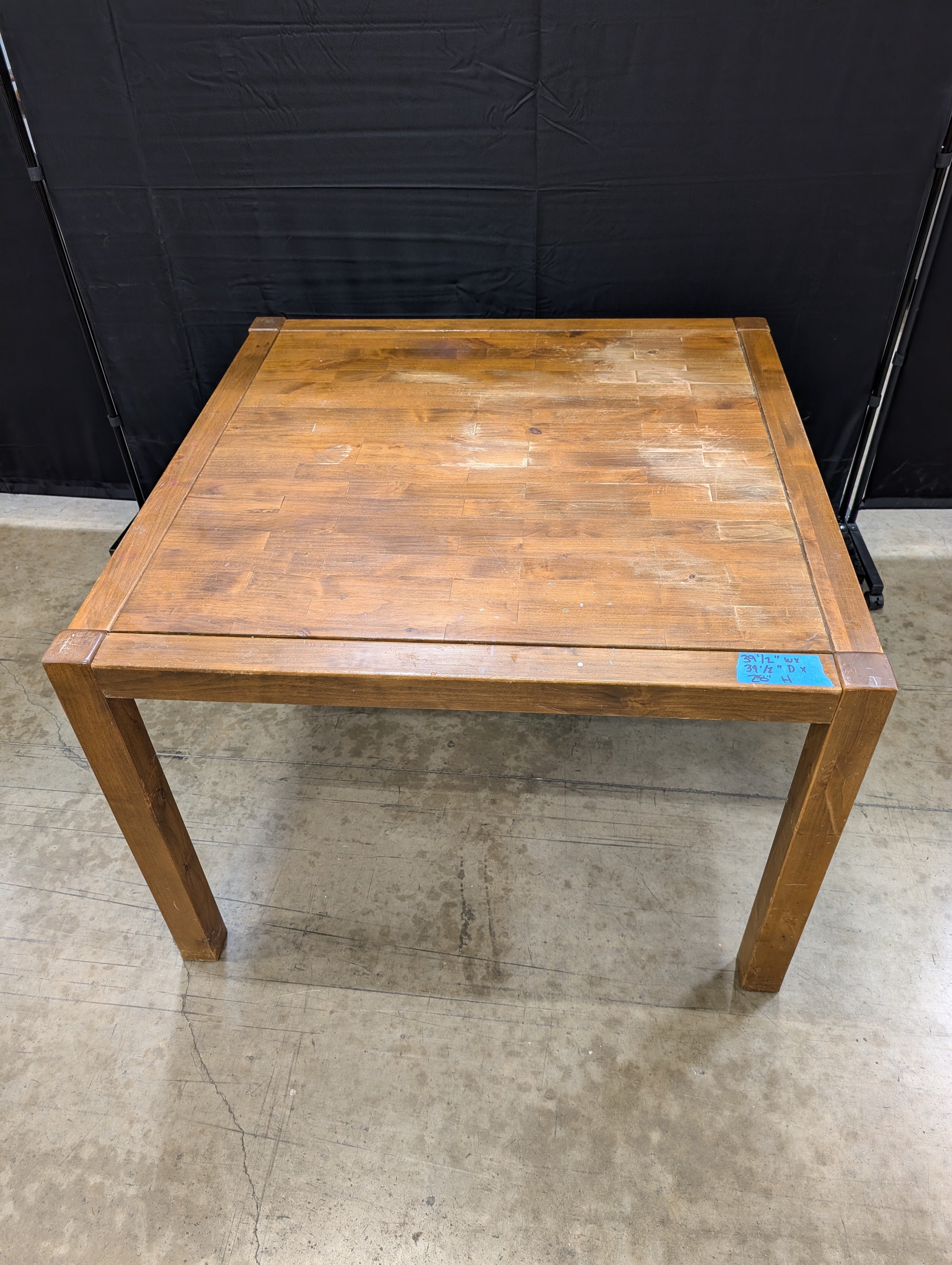 Square Brown Wood Accent Table