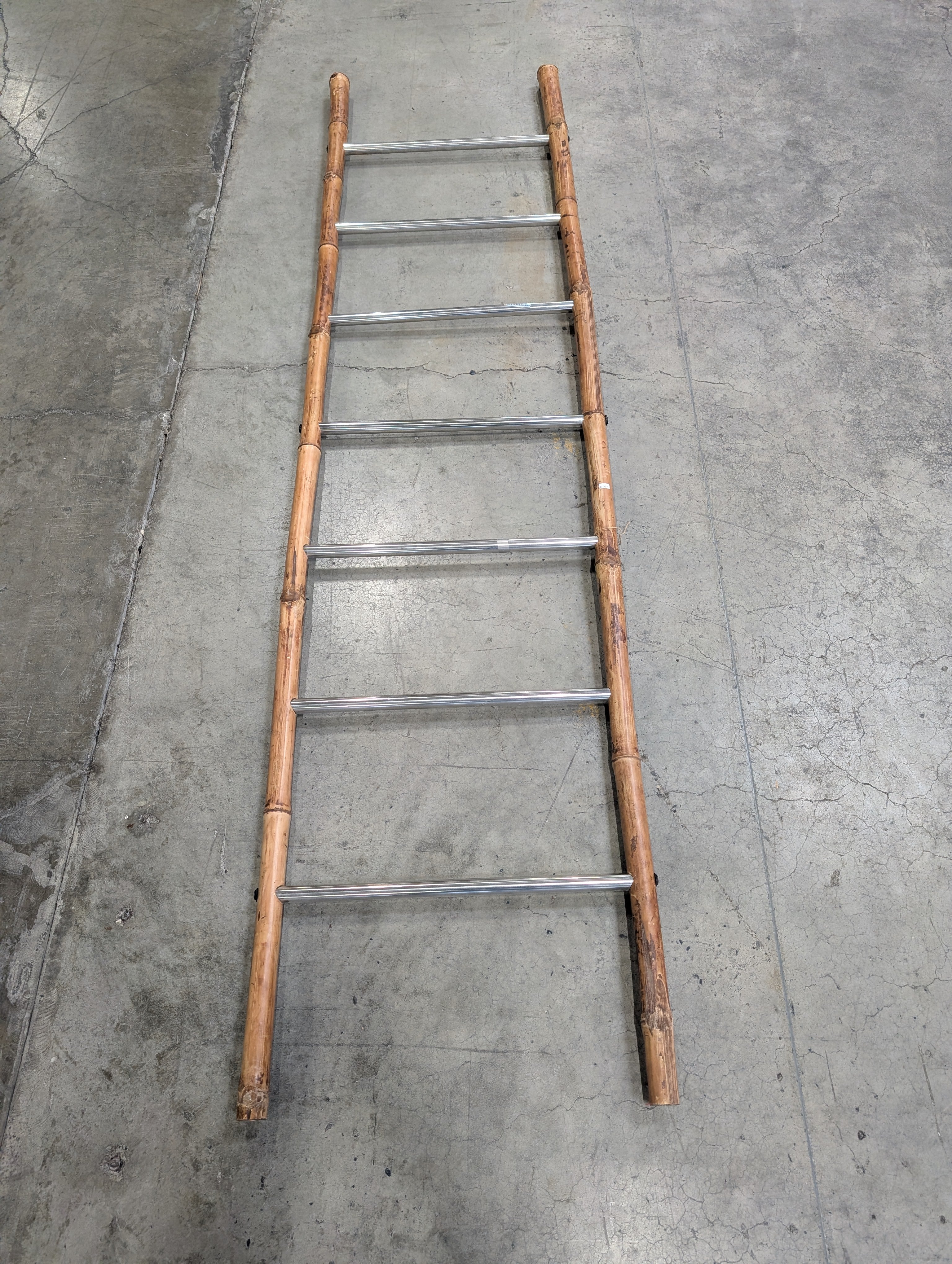 Bamboo and Metal Decor Ladder