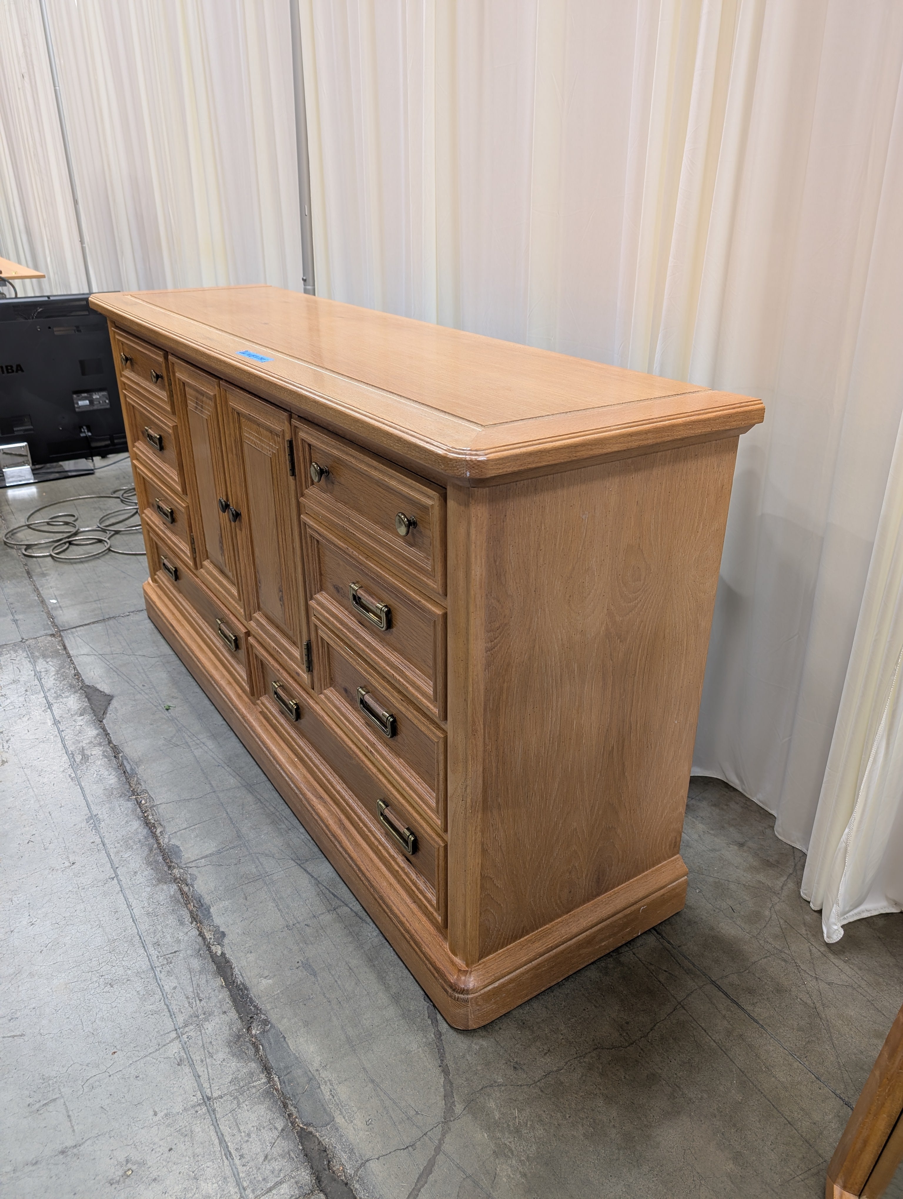 Stanley Furniture Honey Oak Wooden Dresser
