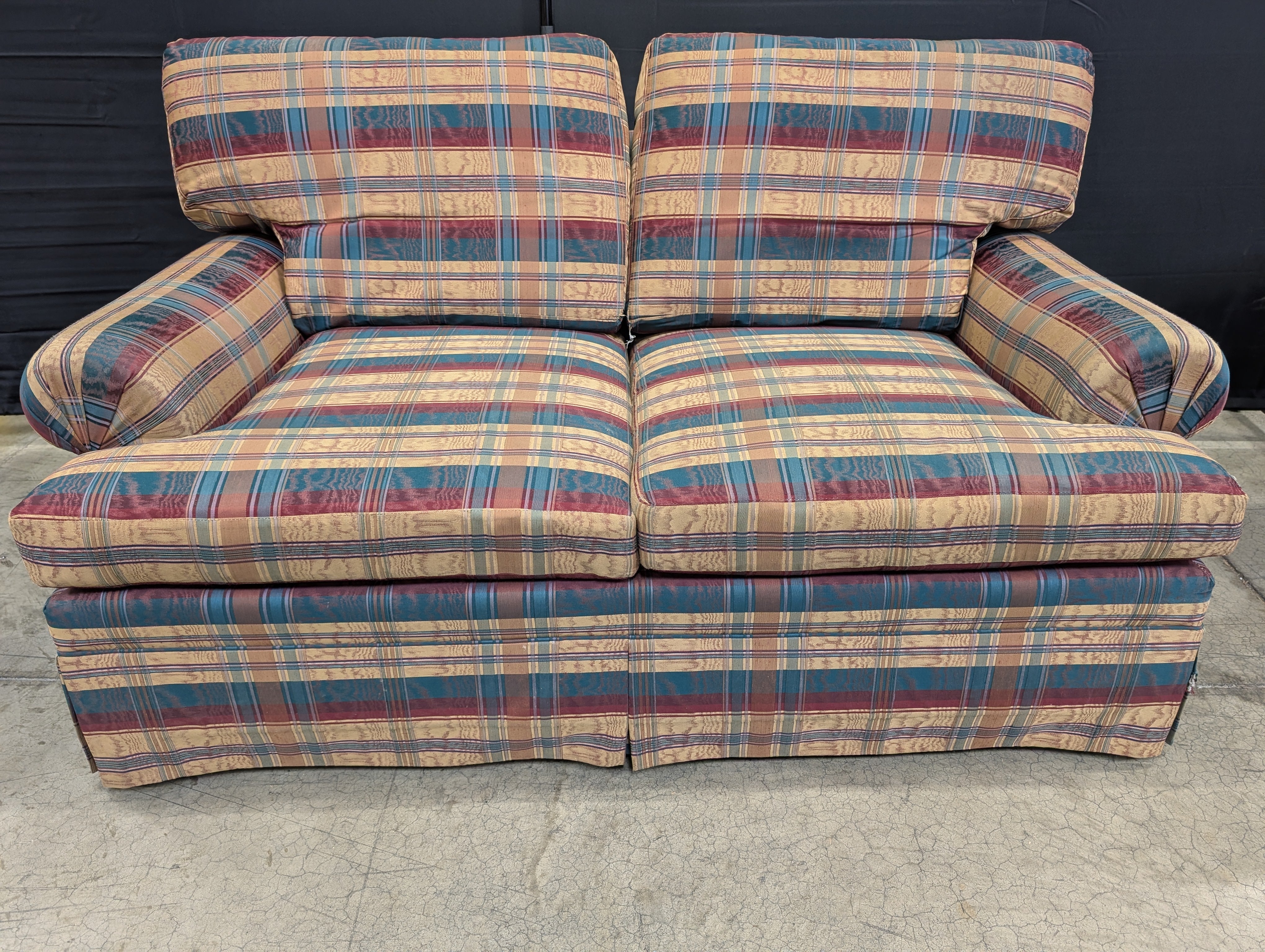 Ethan Allen Plaid Loveseat