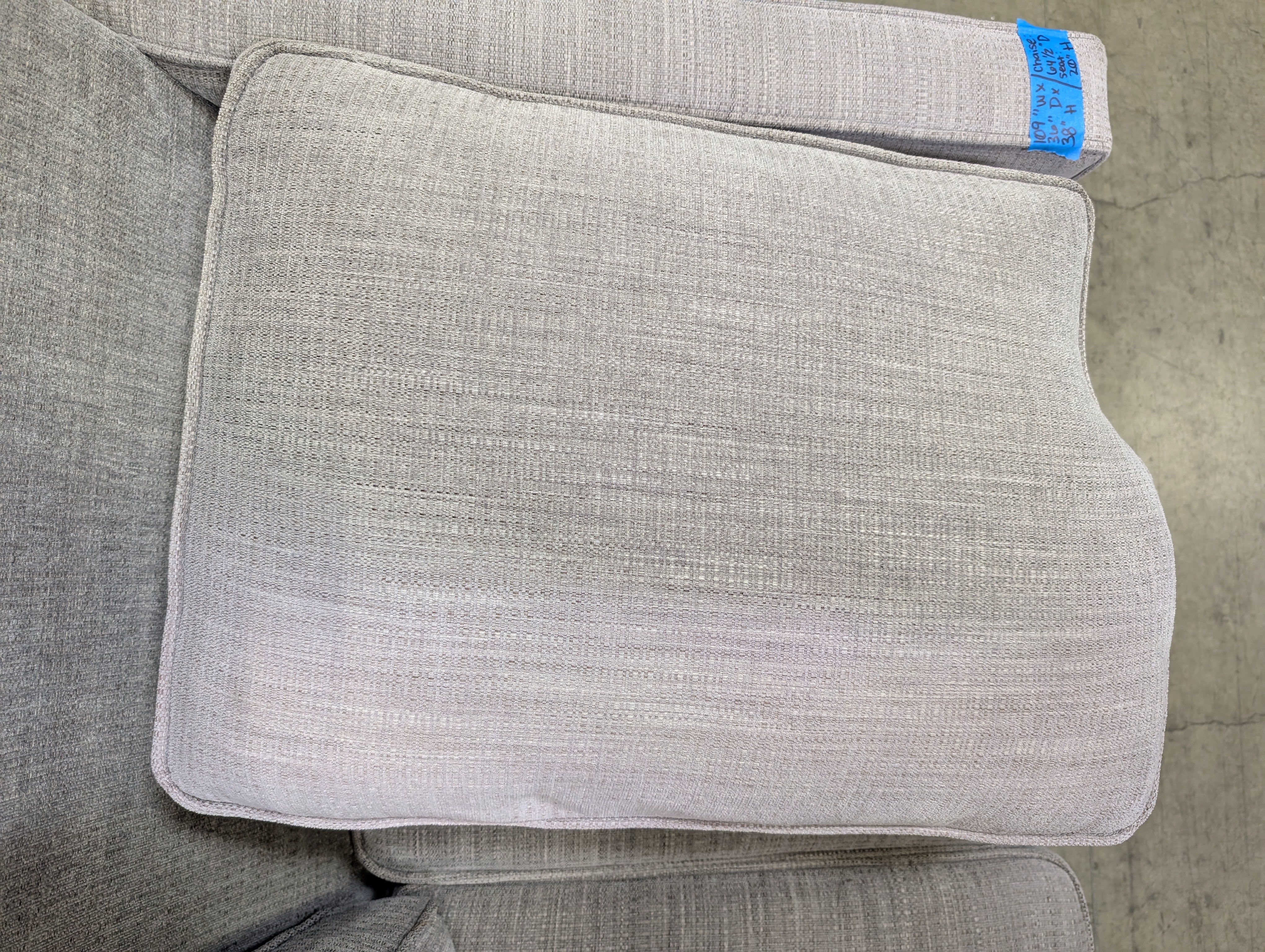 Contemporary Light Grey Fabric Sectional Sofa with Left Chaise