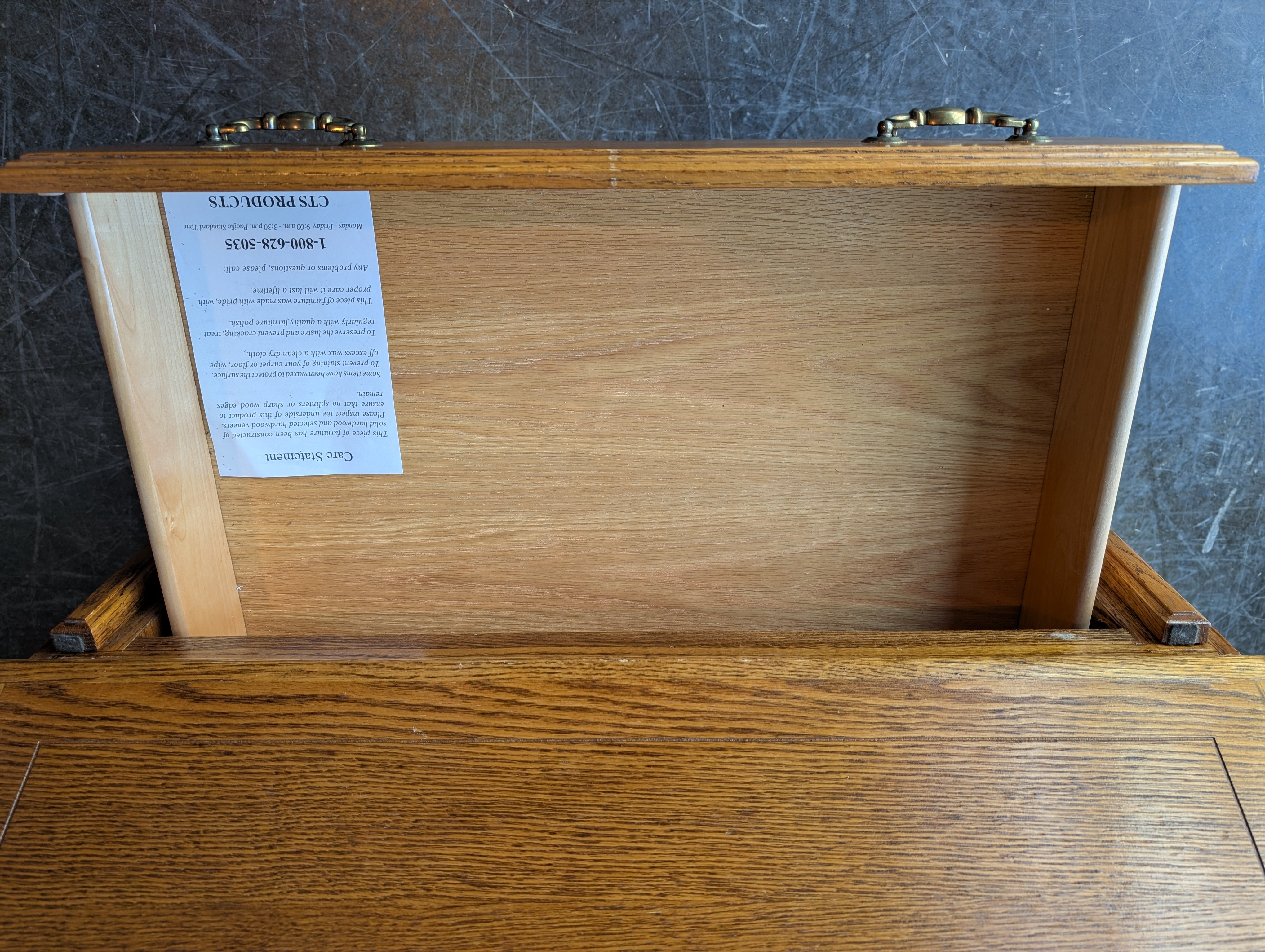 Vintage Oak Secretary Desk with Drop-Front