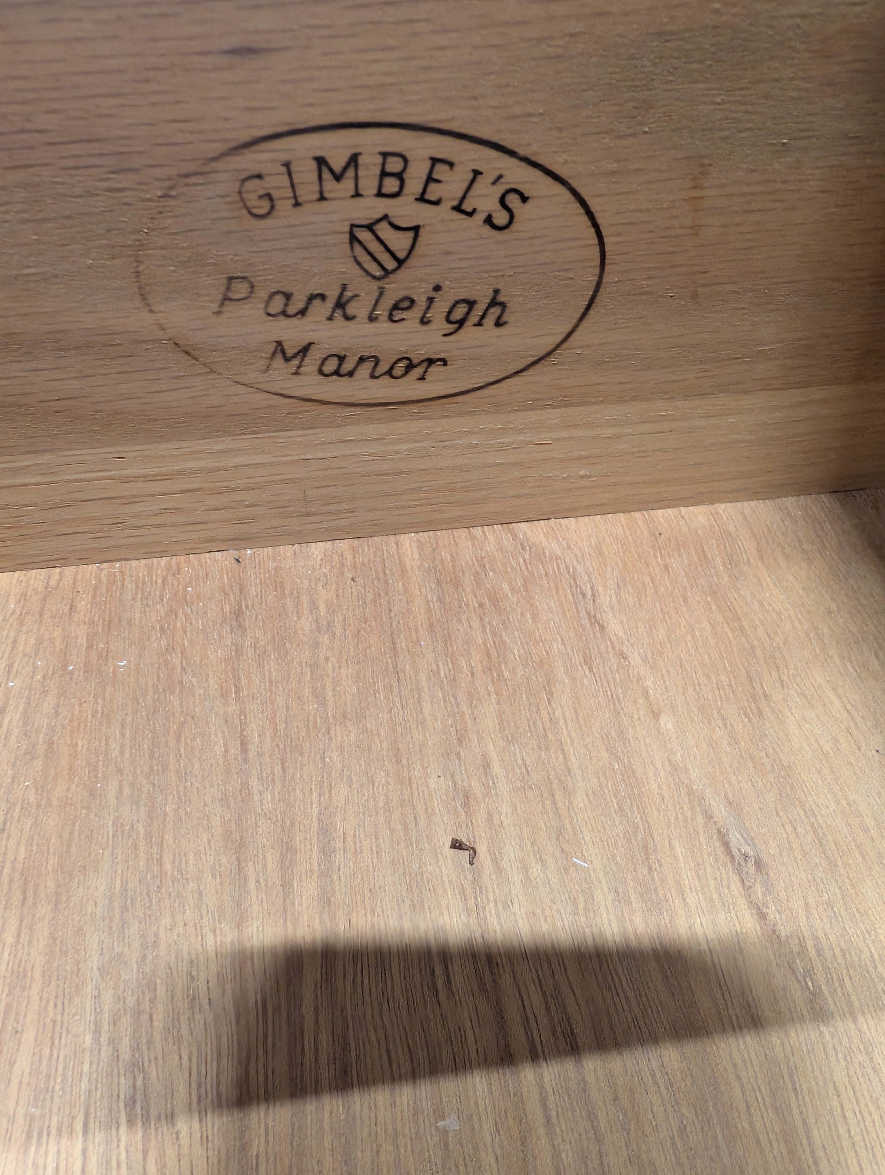 Traditional Honey Tone GIMBEL'S Parkleigh Manor Wood Drop-Front Secretary Desk