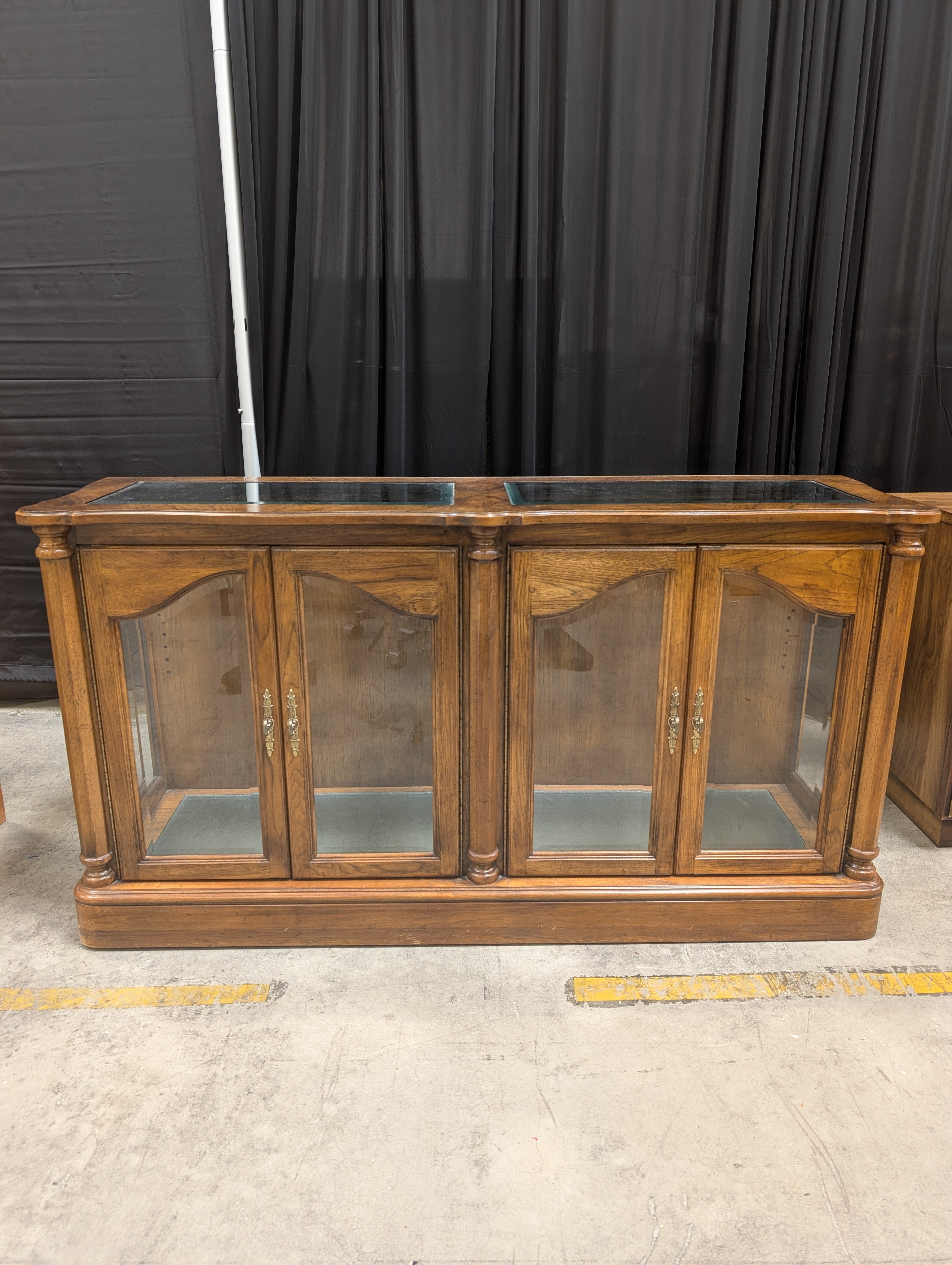 Traditional Four-Door Buffet with Glass Inserts