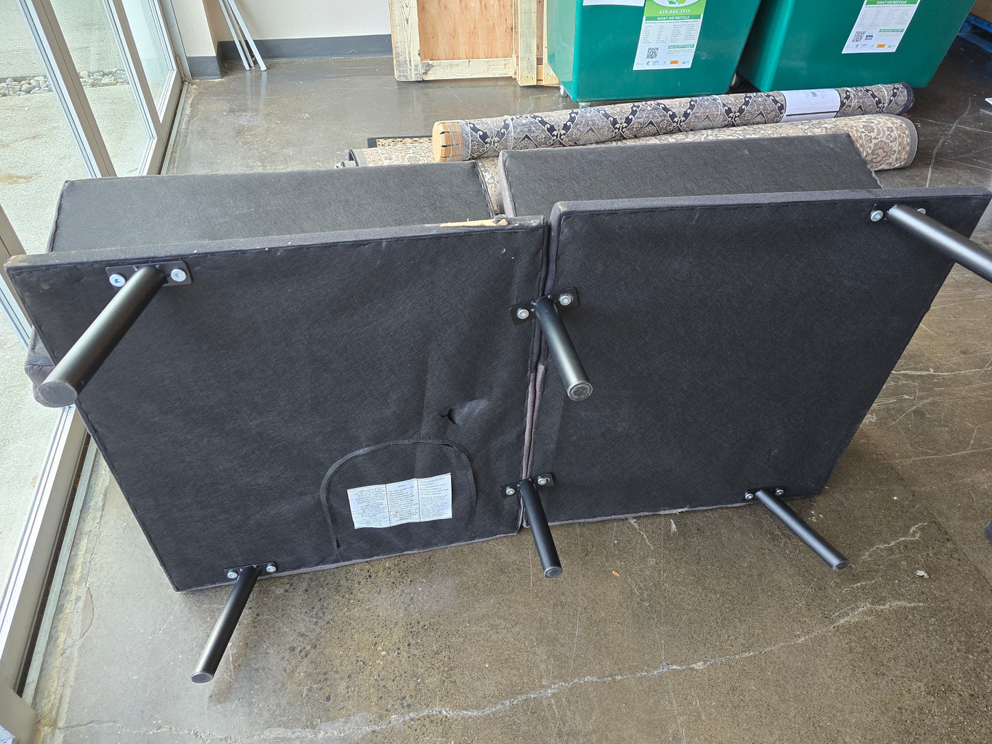 Grey Platform Loveseat