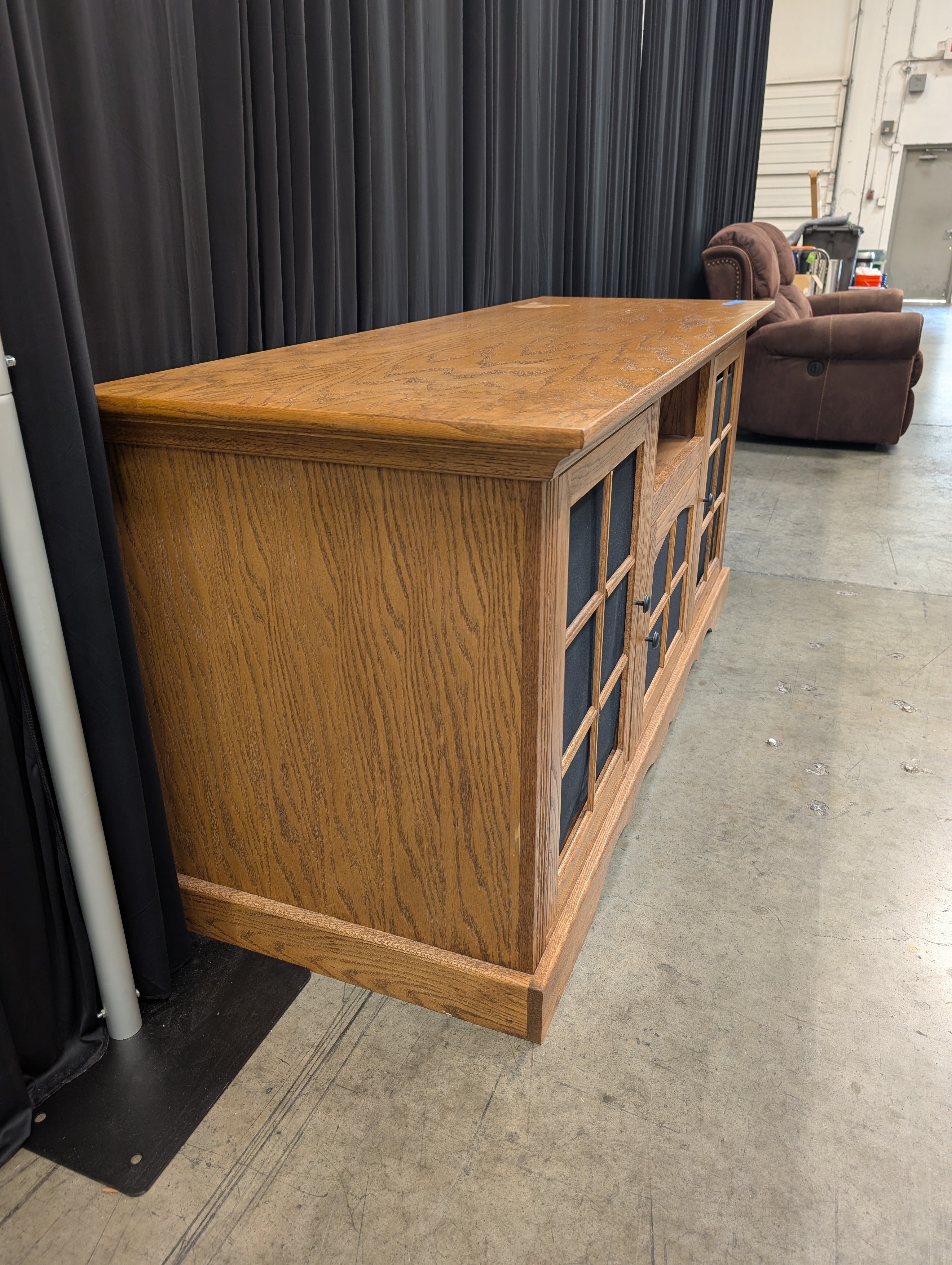 Large Oak Tone Wood TV Stand