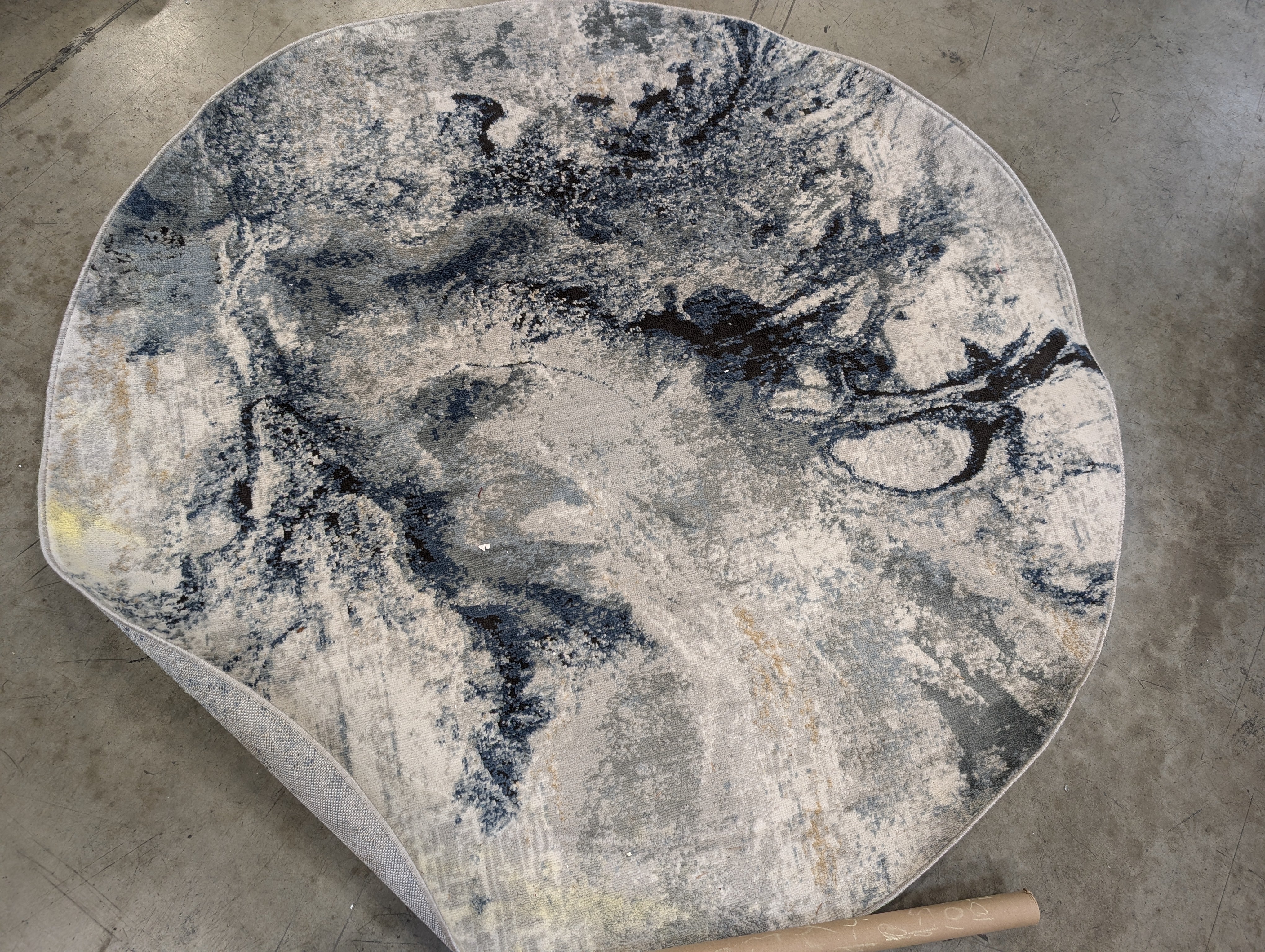 Contemporary Abstract Grey Blue Area Rug