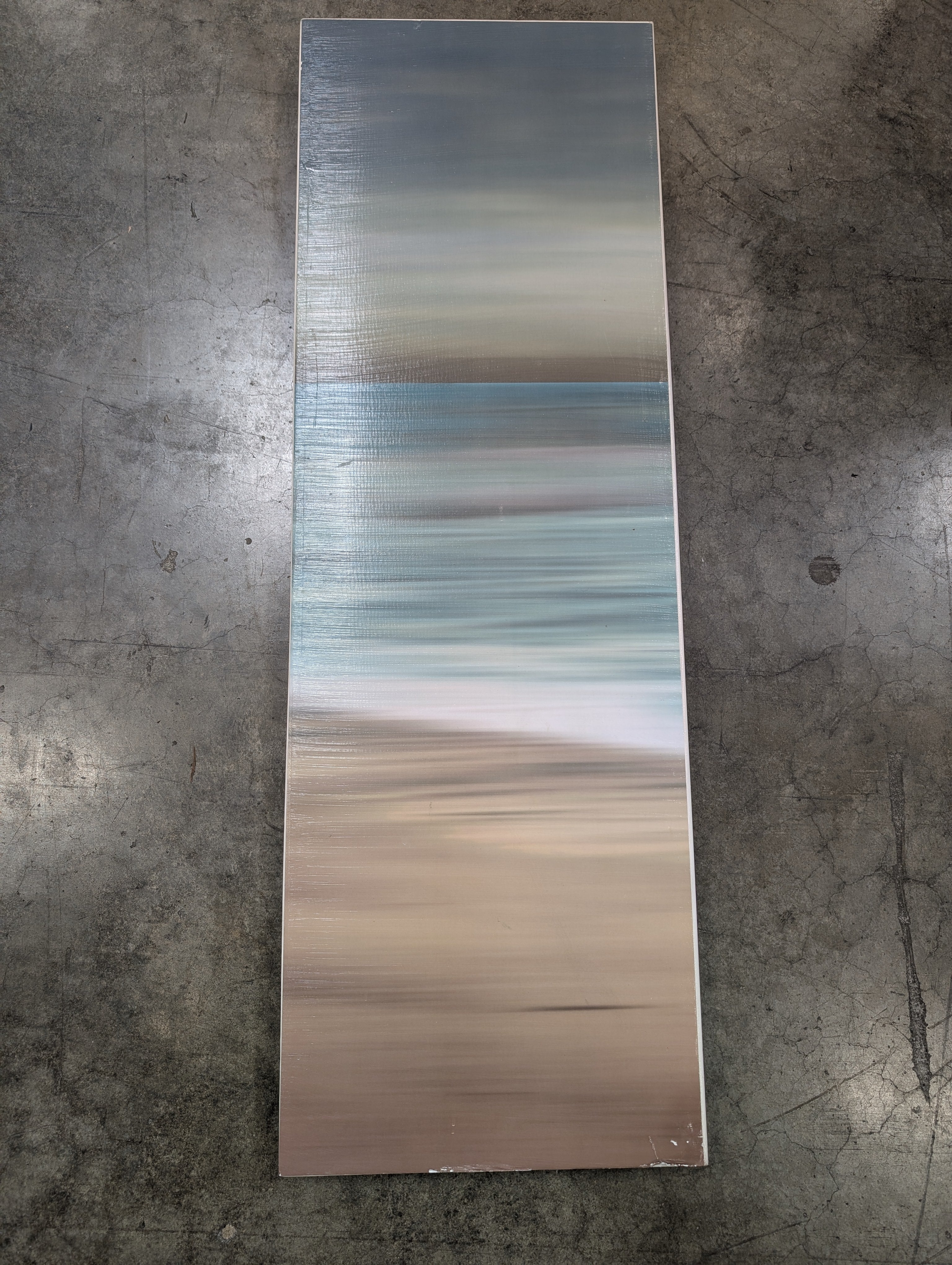 Abstract Coastal Horizon Framed Art Piece