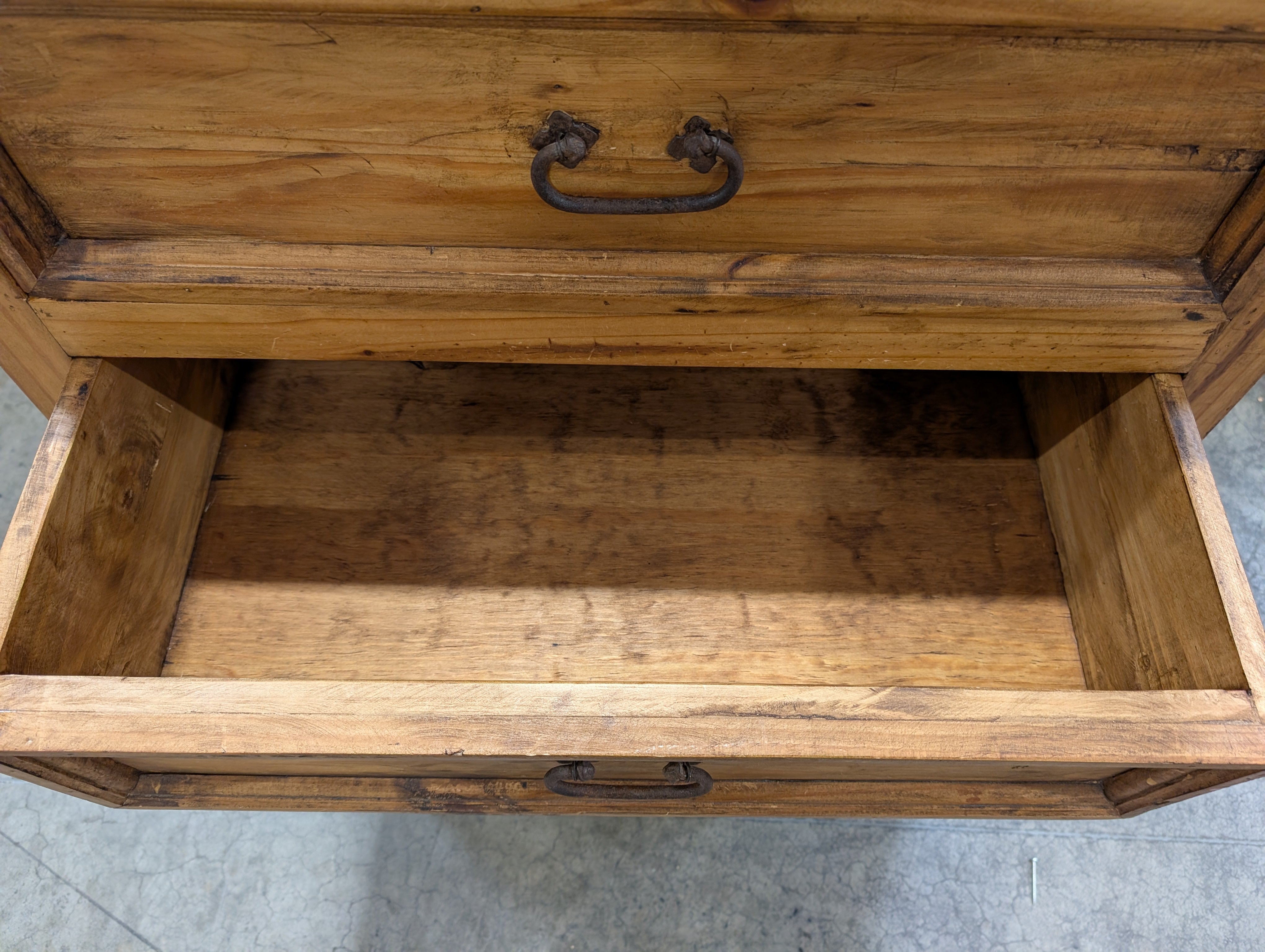 Rustic Pine Wood Five-Drawer Chest