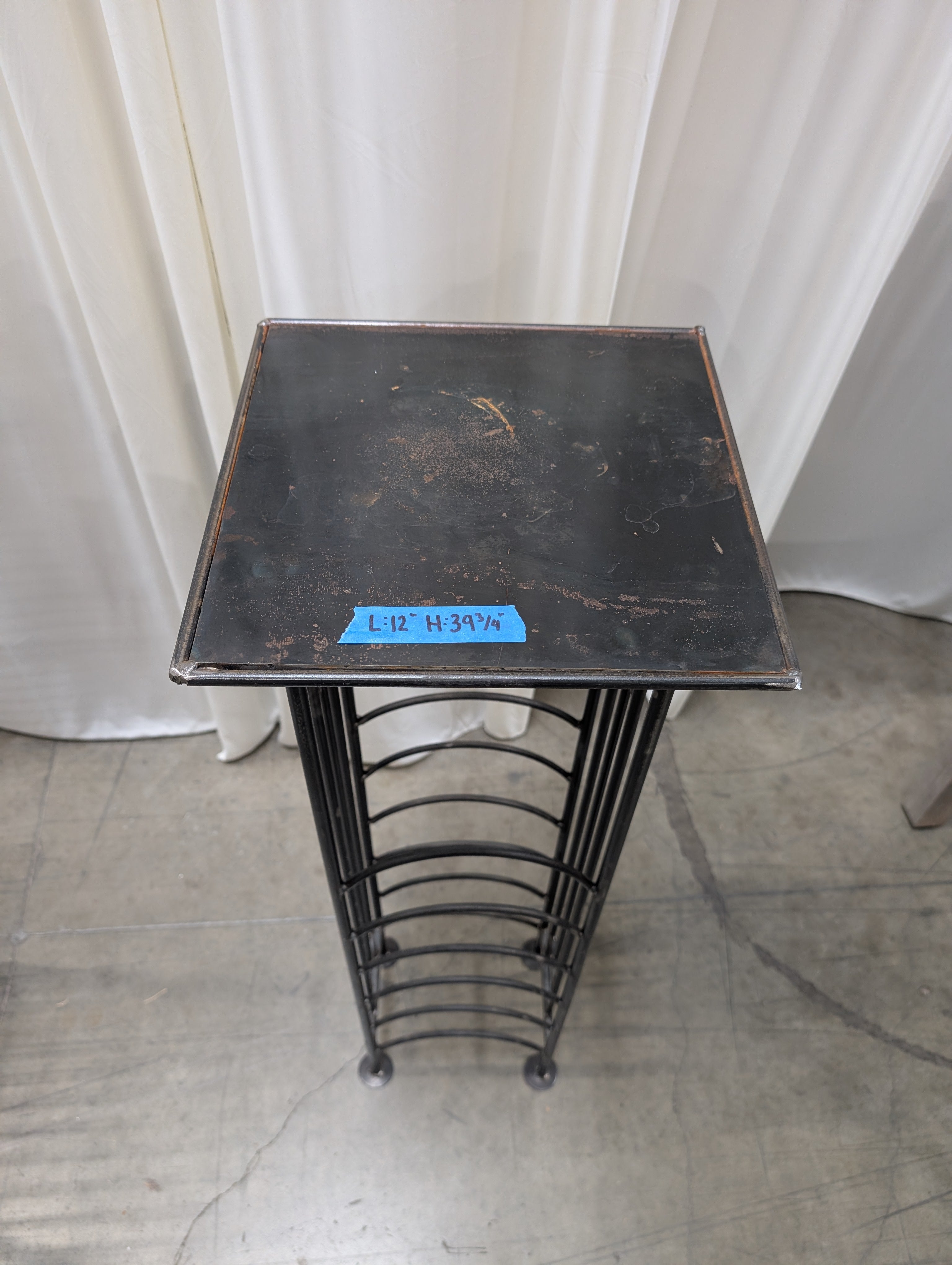 Industrial Dark Gray Metal Plant Stand