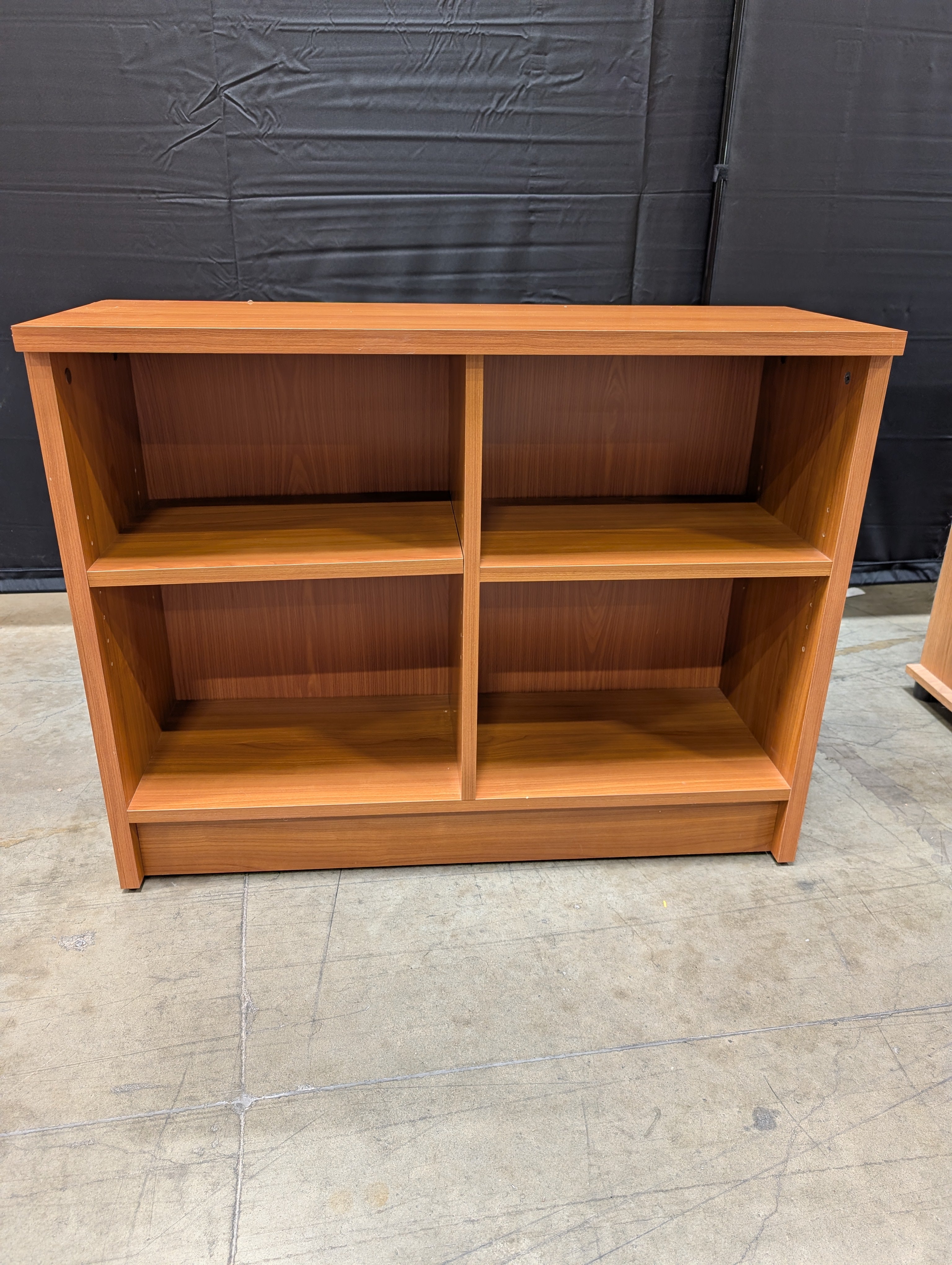 Multi-Compartment Wood Finish Storage Shelf Unit
