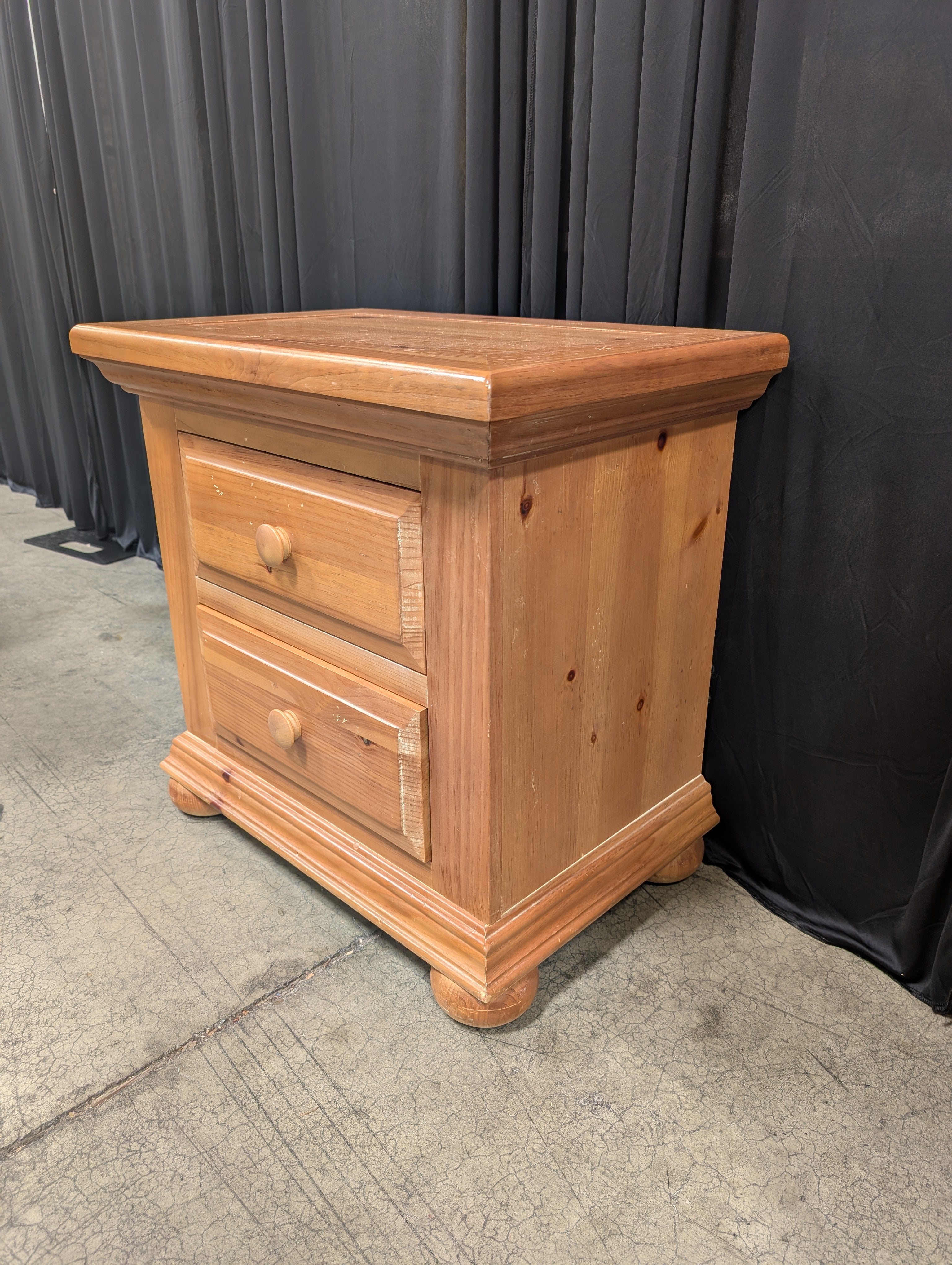 Honey Pine Broyhill Two-Drawer Nightstand in Wood