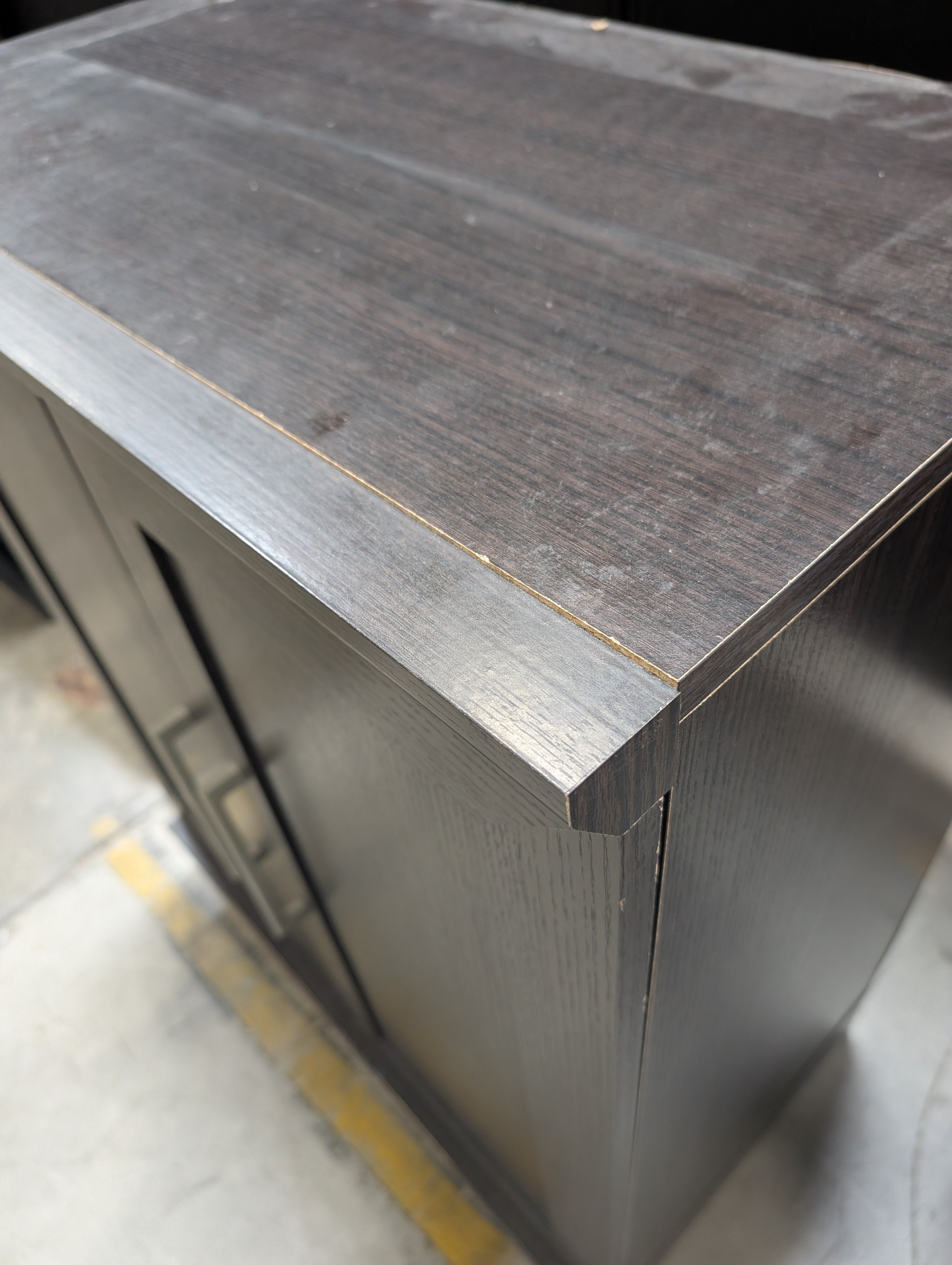 Dark Brown Wood Grain Storage Cabinet Ikea Used