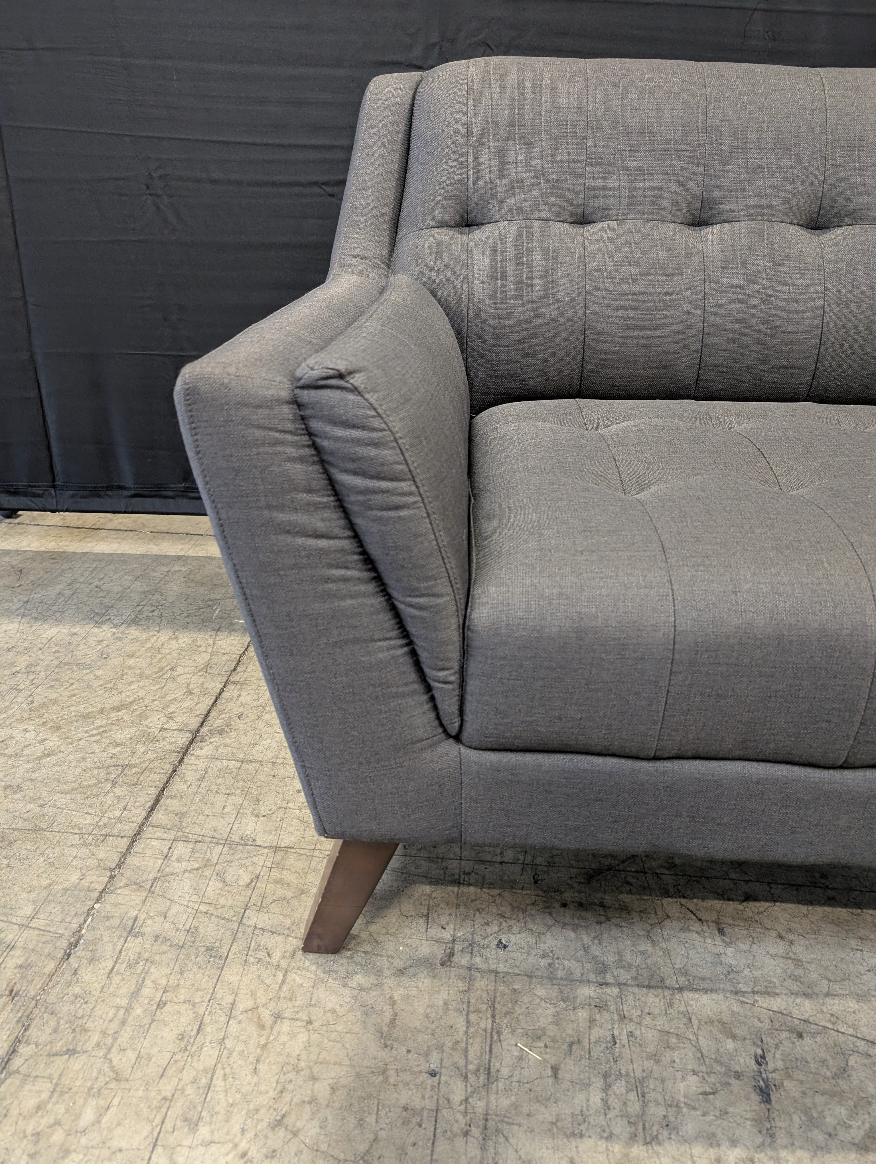 Mid-Century Modern Tufted Loveseat Sofa
