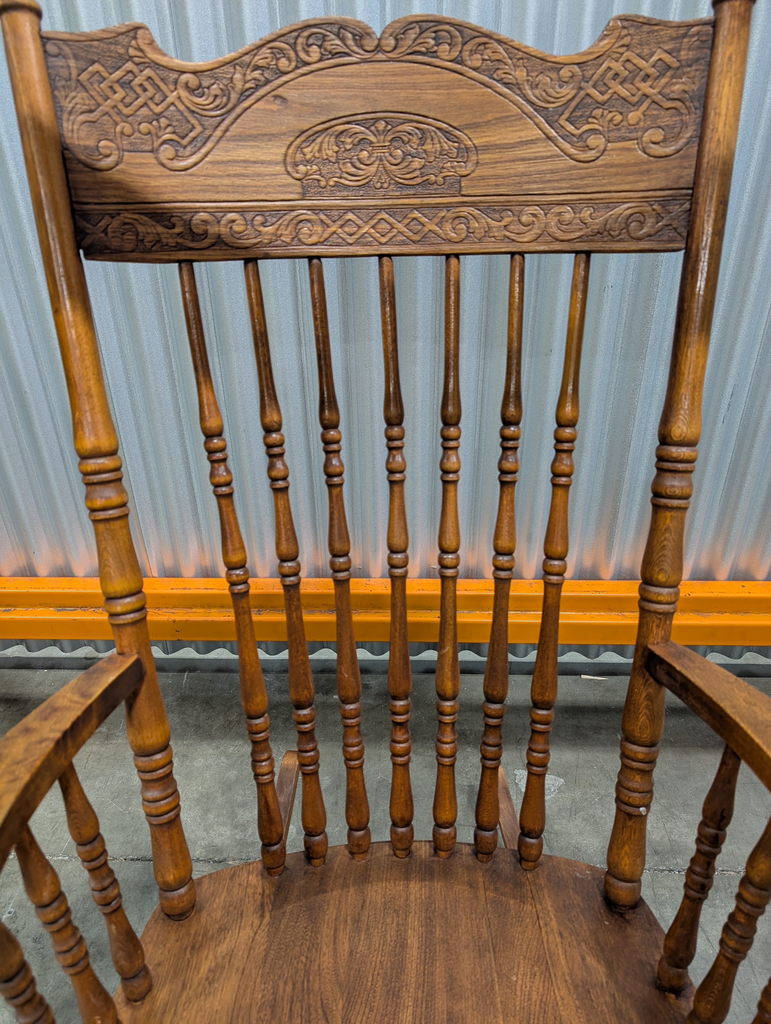 Intricate Carved Hardwood Rocking Chair