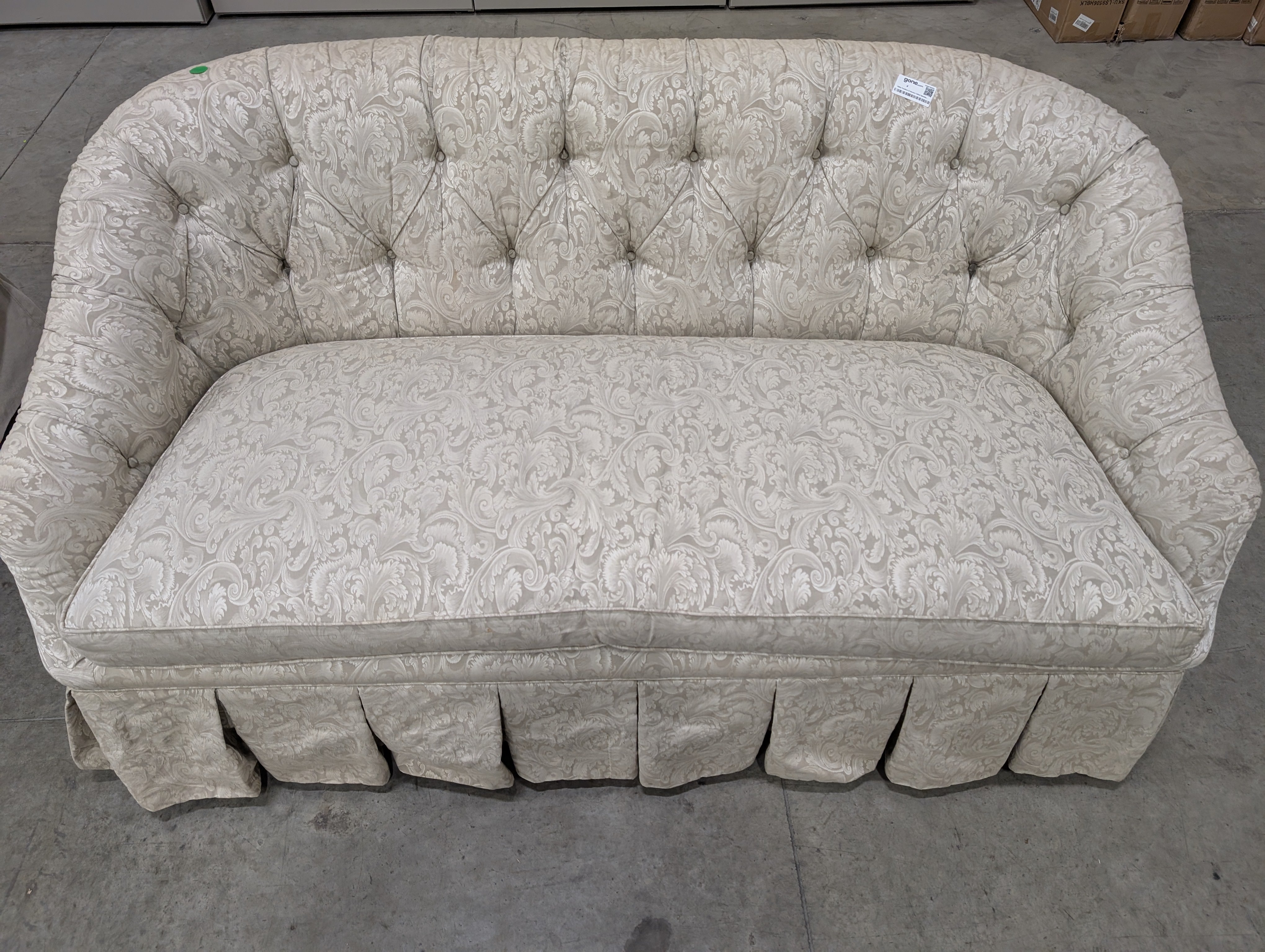 Warehouse Sale: Valley Furniture & Interiors Tufted Upholstered Sofa