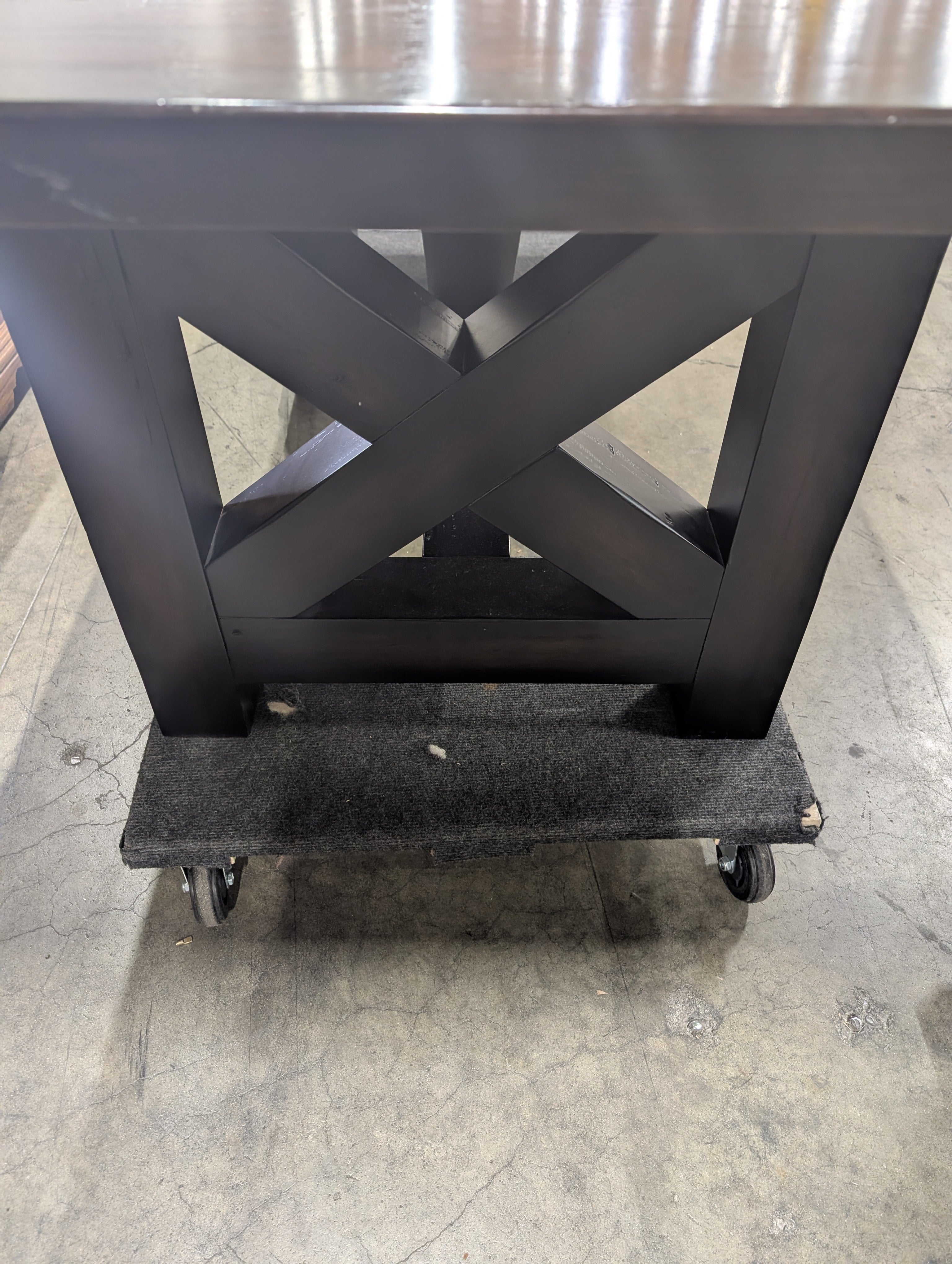 Spacious Dark Stained Wooden Extendable Dining Table