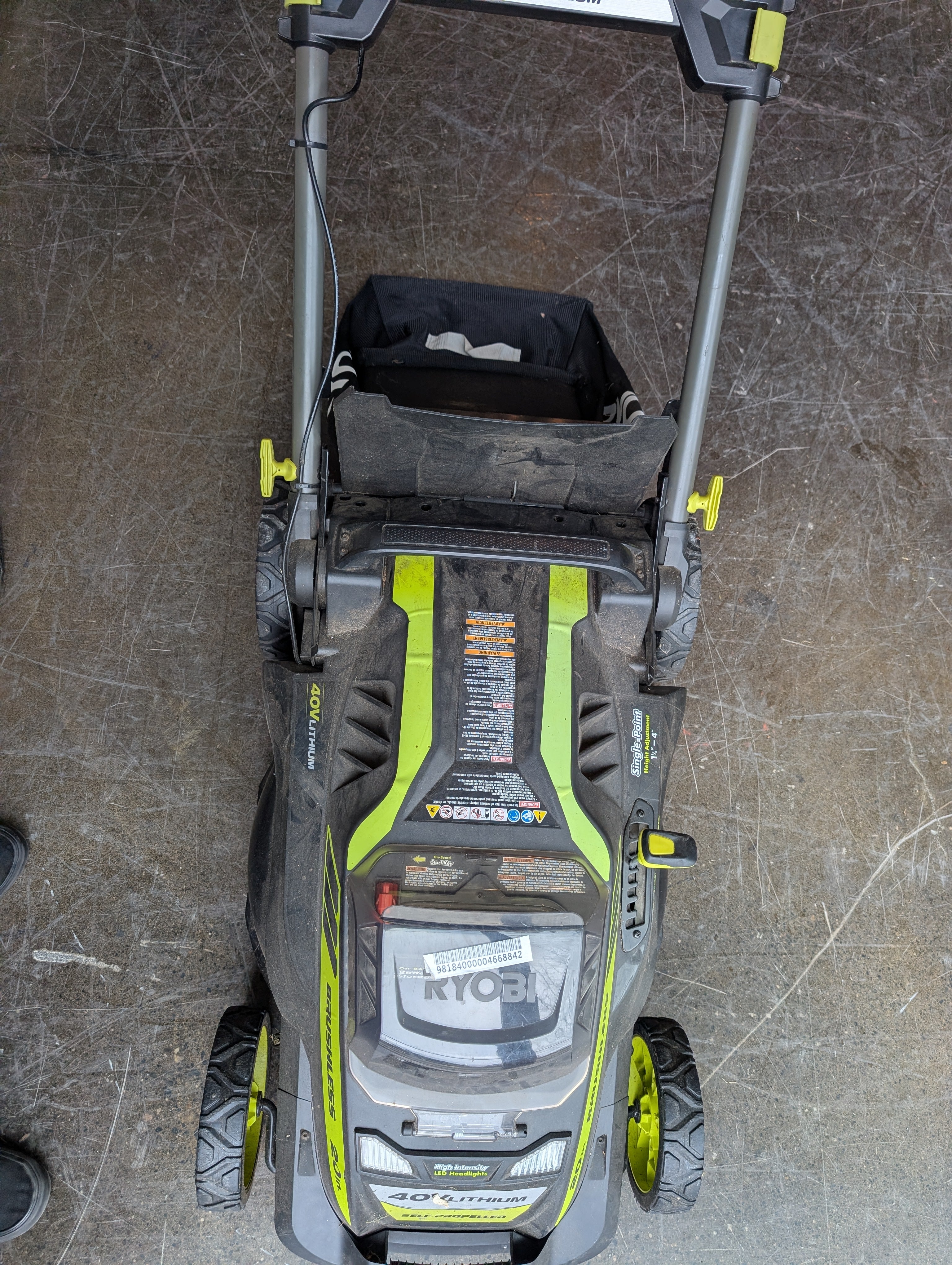 Ryobi Self-Propelled 20-inch Cordless Brushless Lawn Mower