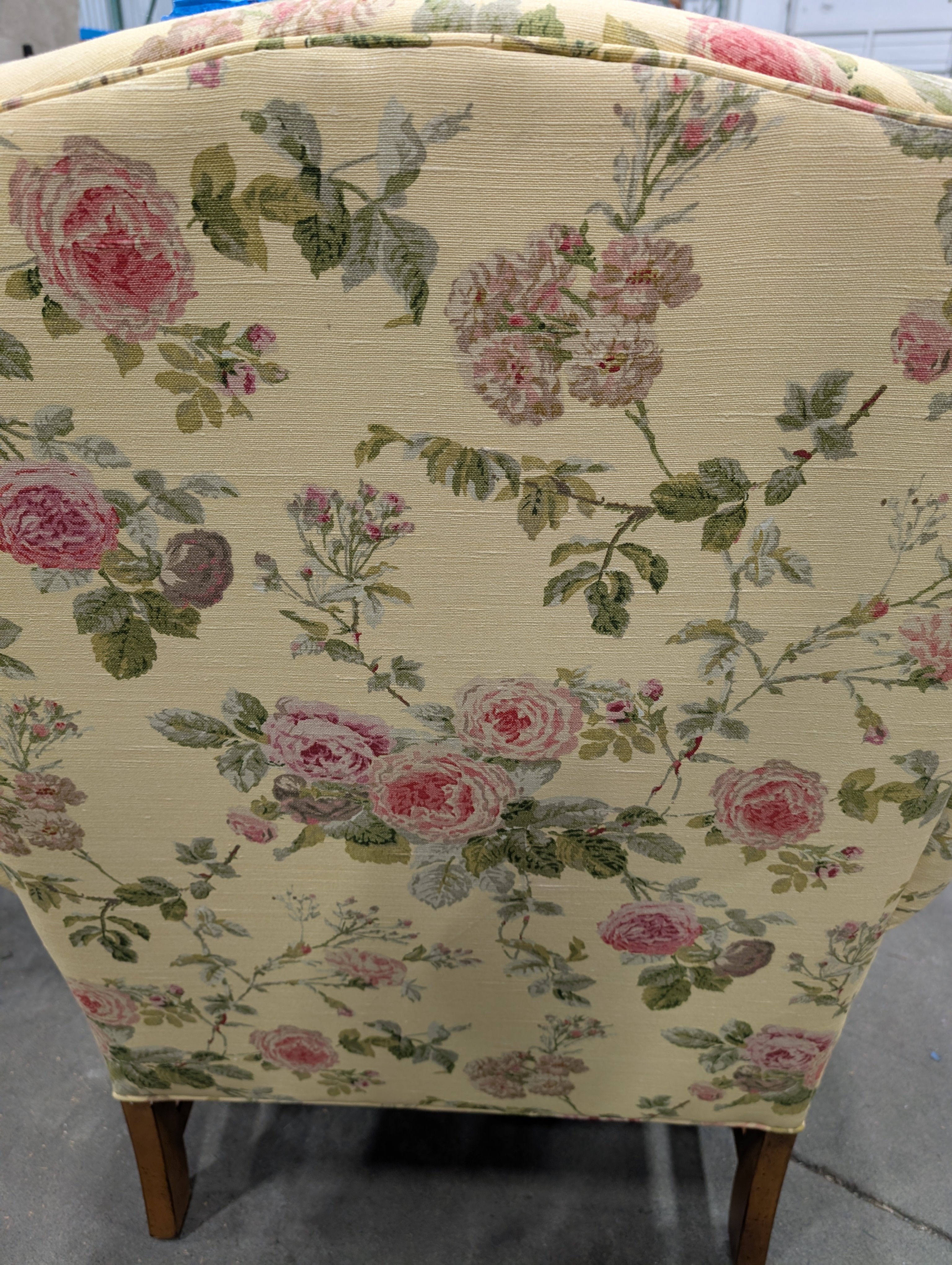 Ethan Allen Floral Wingback Chair