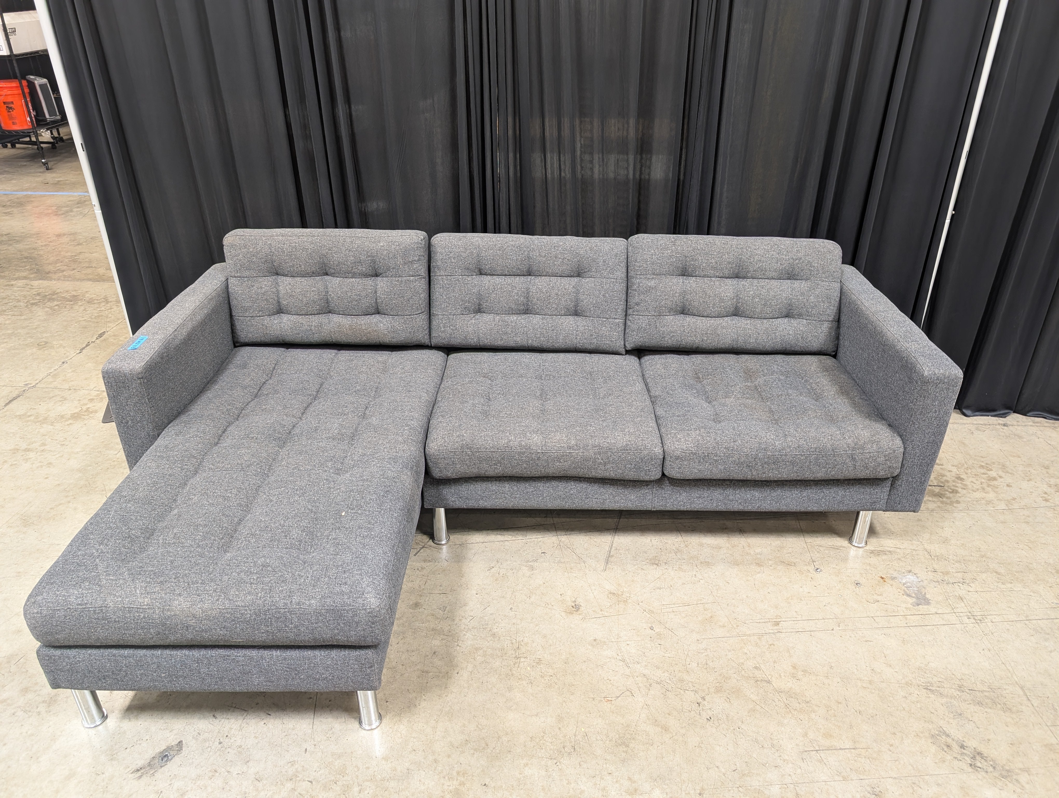 Grey Upholstered Modular Sectional Couch
