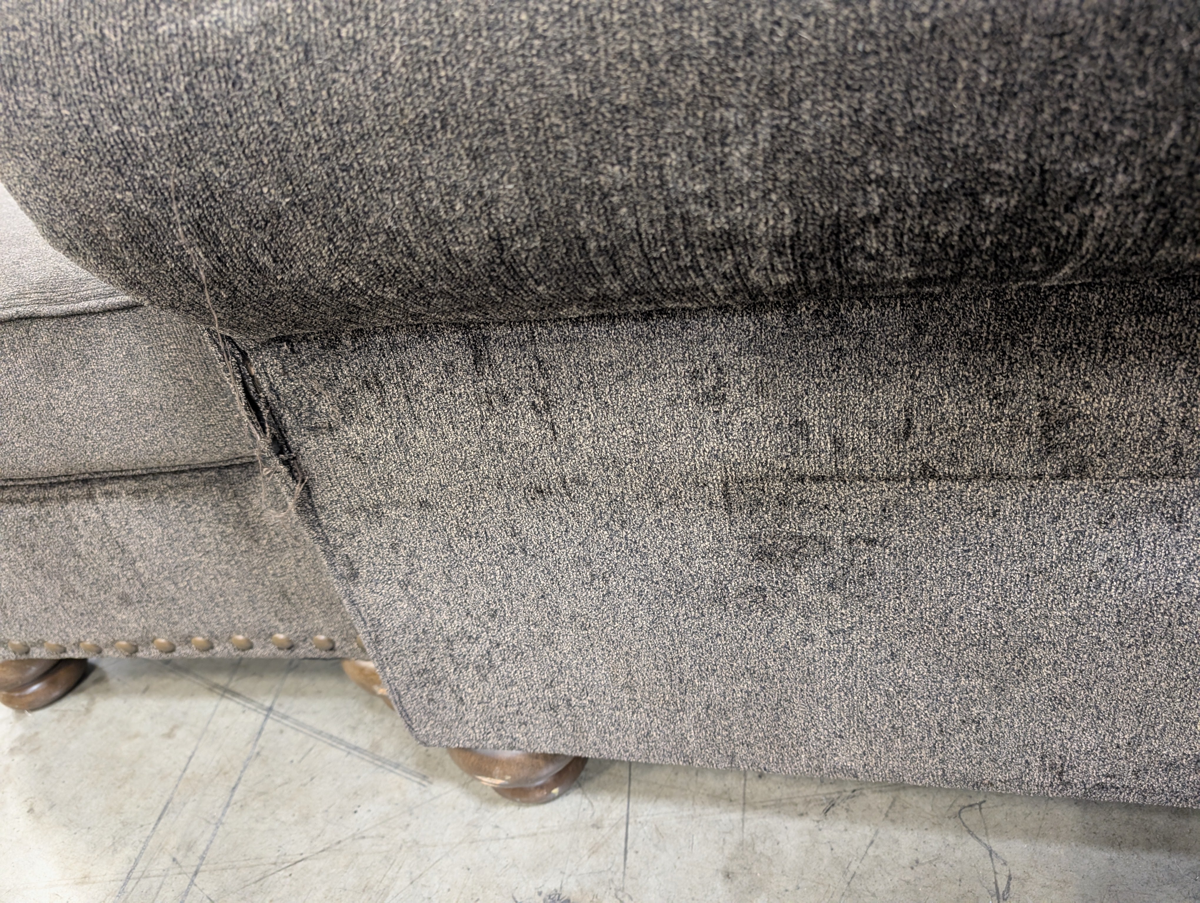 Used Club Chair and Ottoman Set with Nailhead Trim