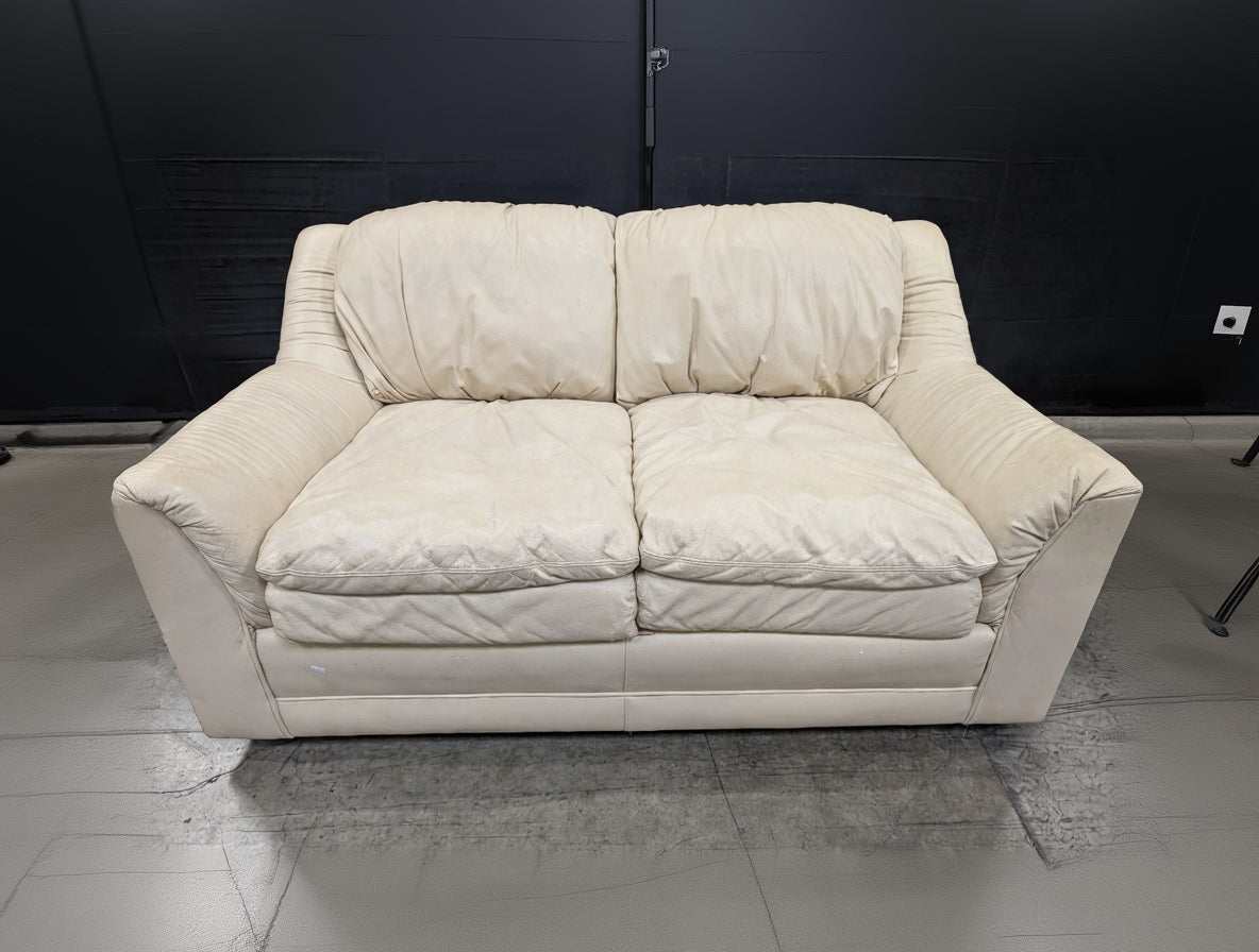 Emerson Leather Cream Loveseat