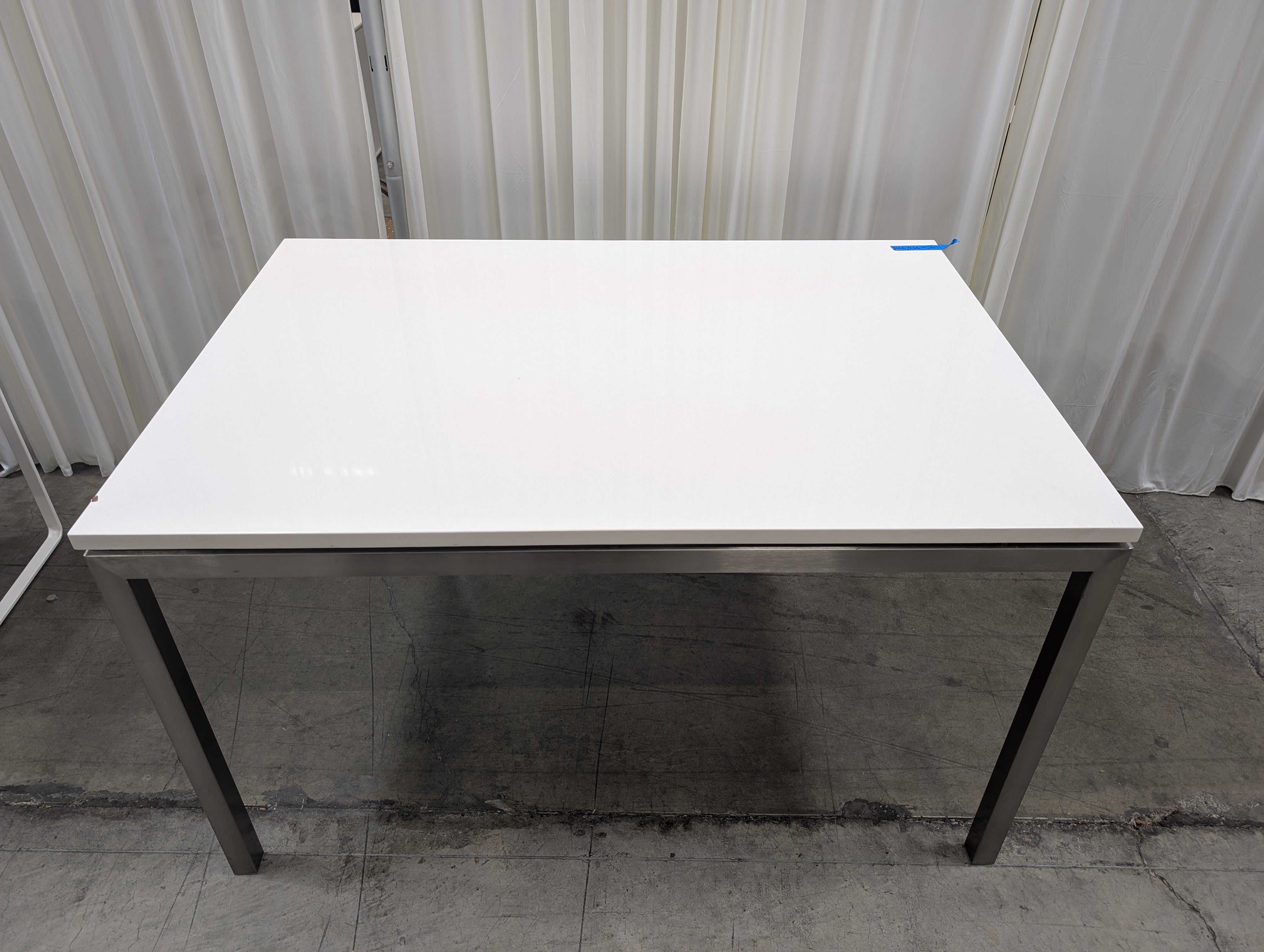 Rectangular Light Top Dining Table with Metal Legs