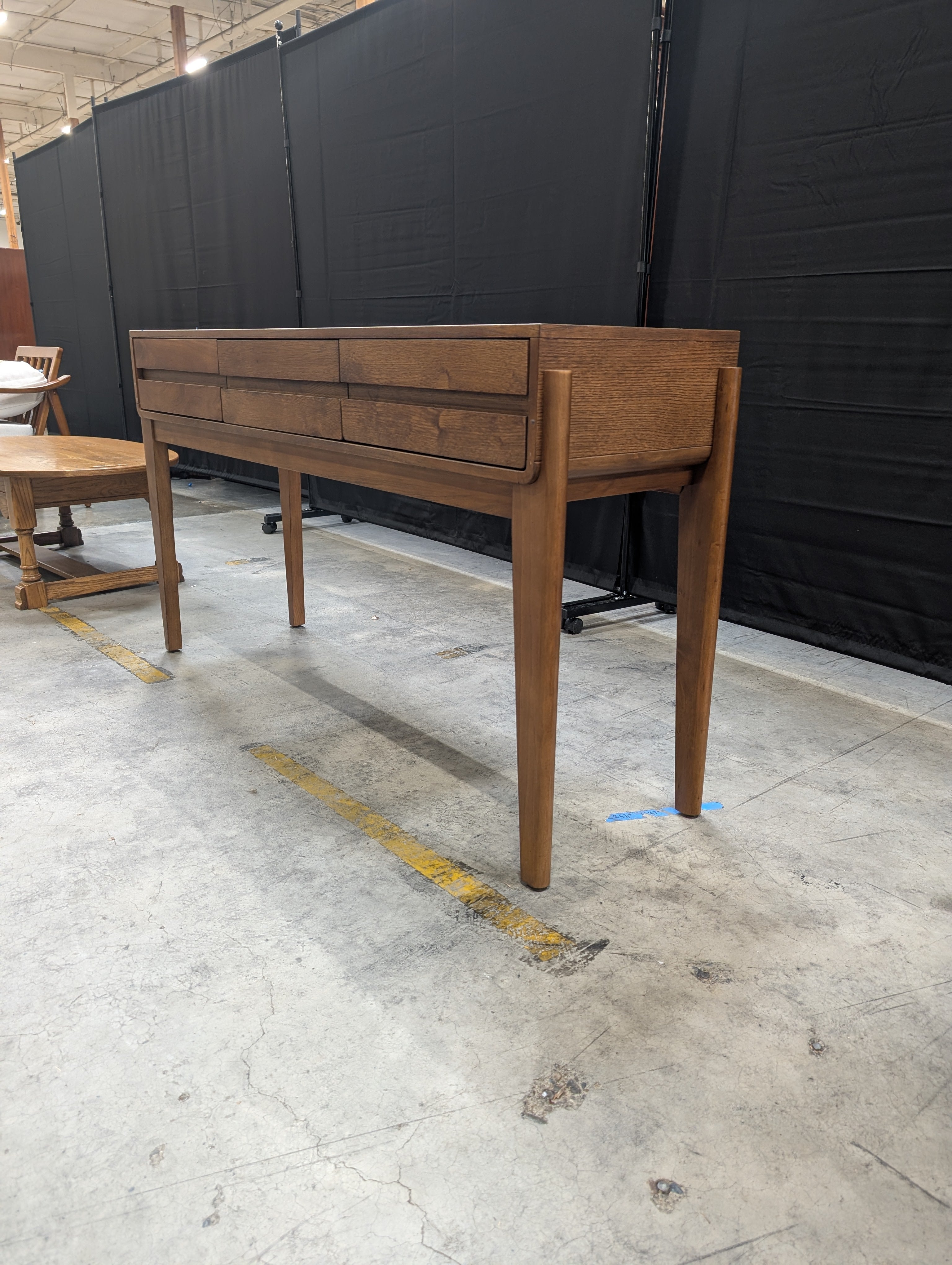 Mid-Century Style Brown Wood Desk