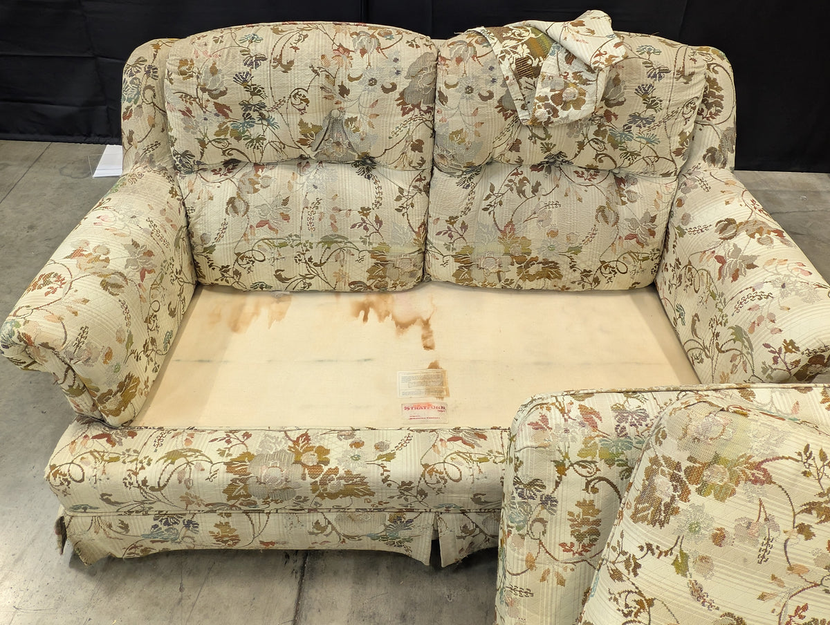 Traditional Botanical Pattern Two-Seater Sofa