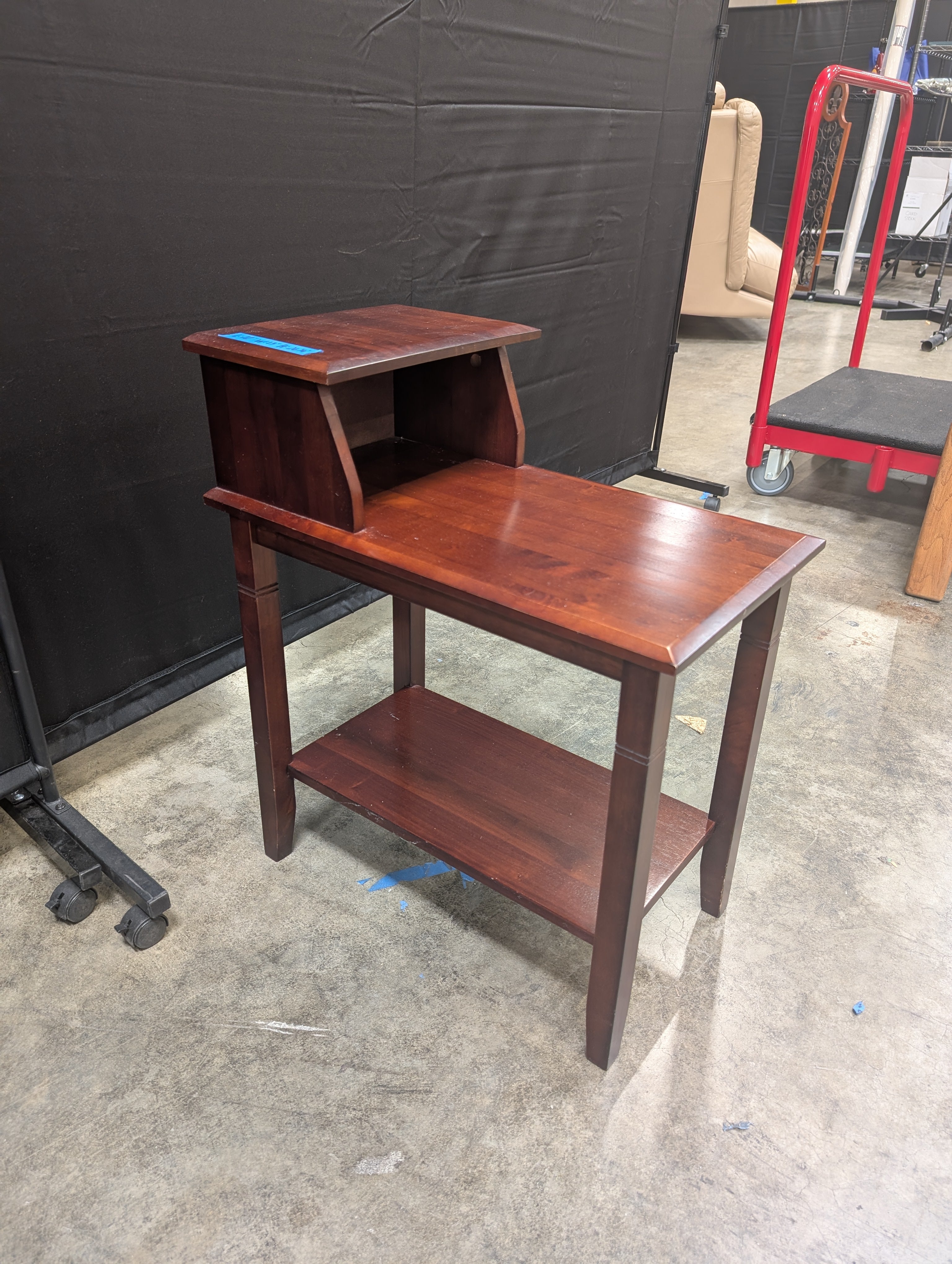 Two-Tier Cherry Finish Wood End Table