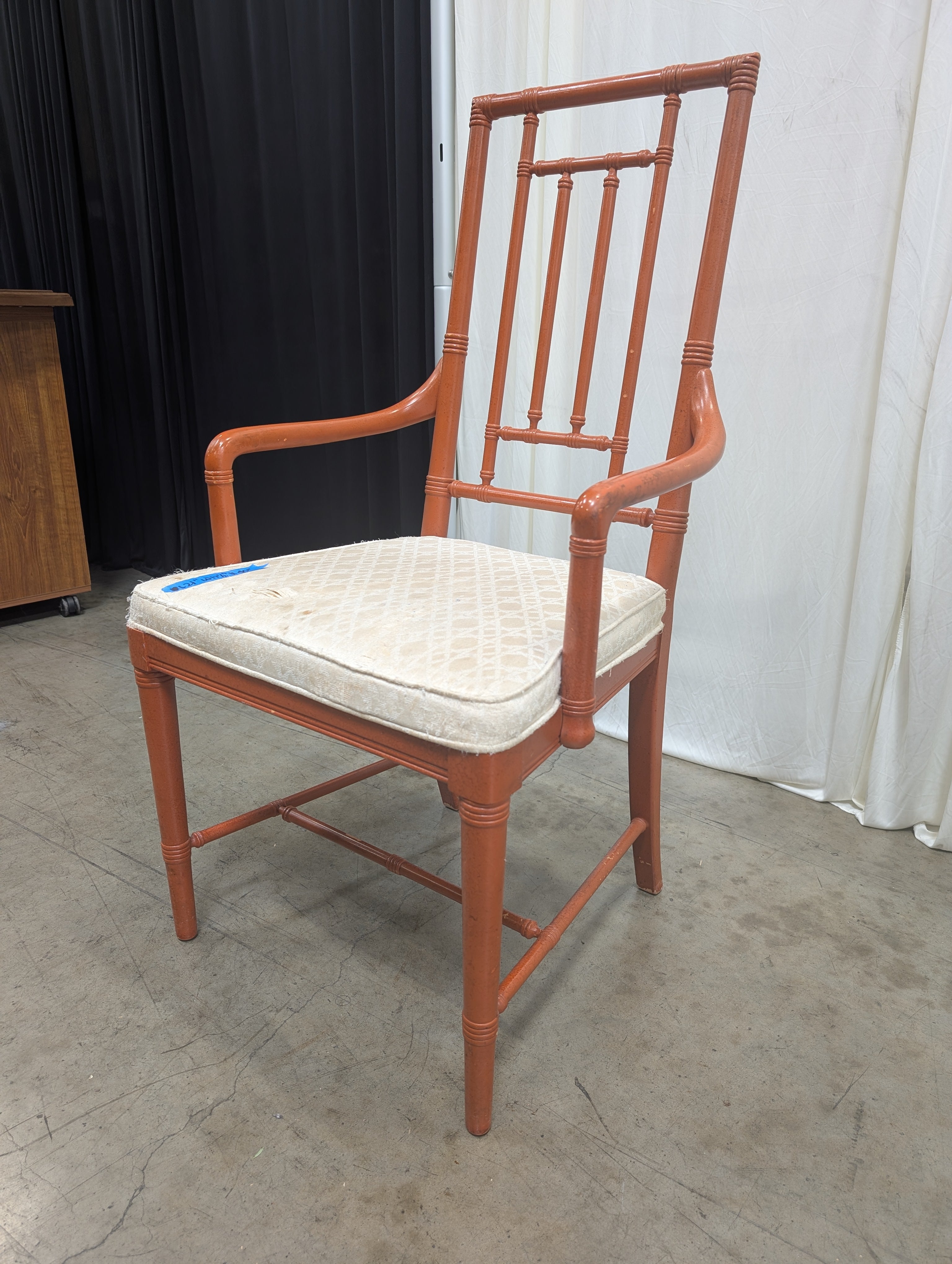 Reddish-Brown Faux Bamboo Dining Chair