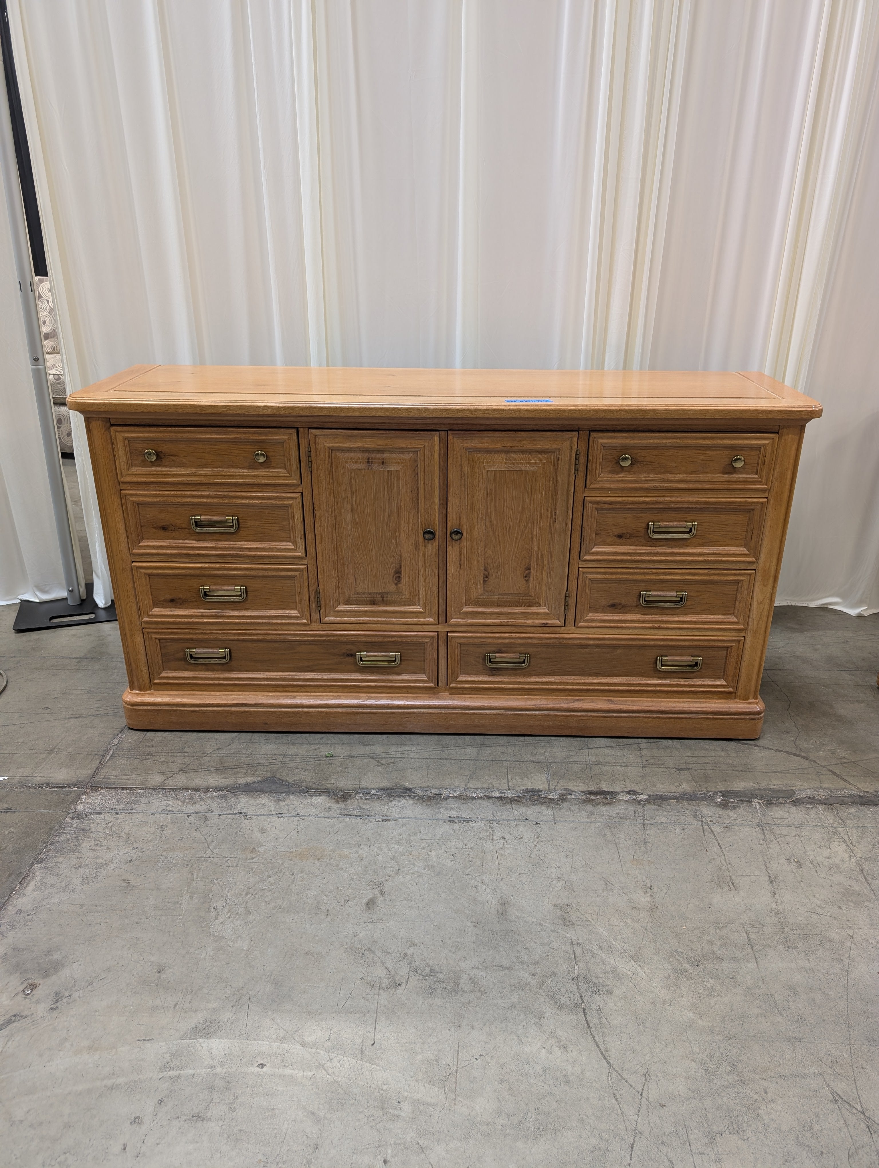 Stanley Furniture Honey Oak Wooden Dresser