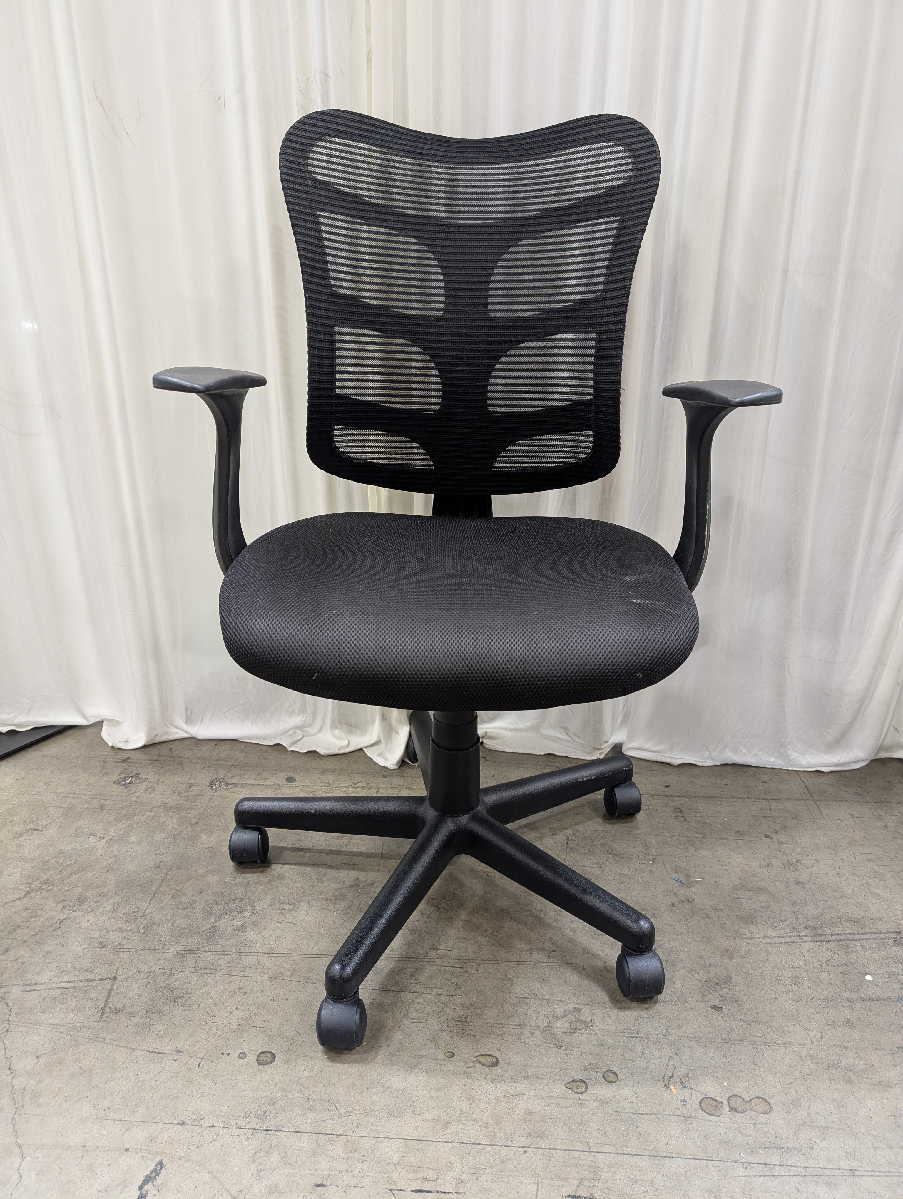 Black Mesh Back Office Chair with Adjustable Arms