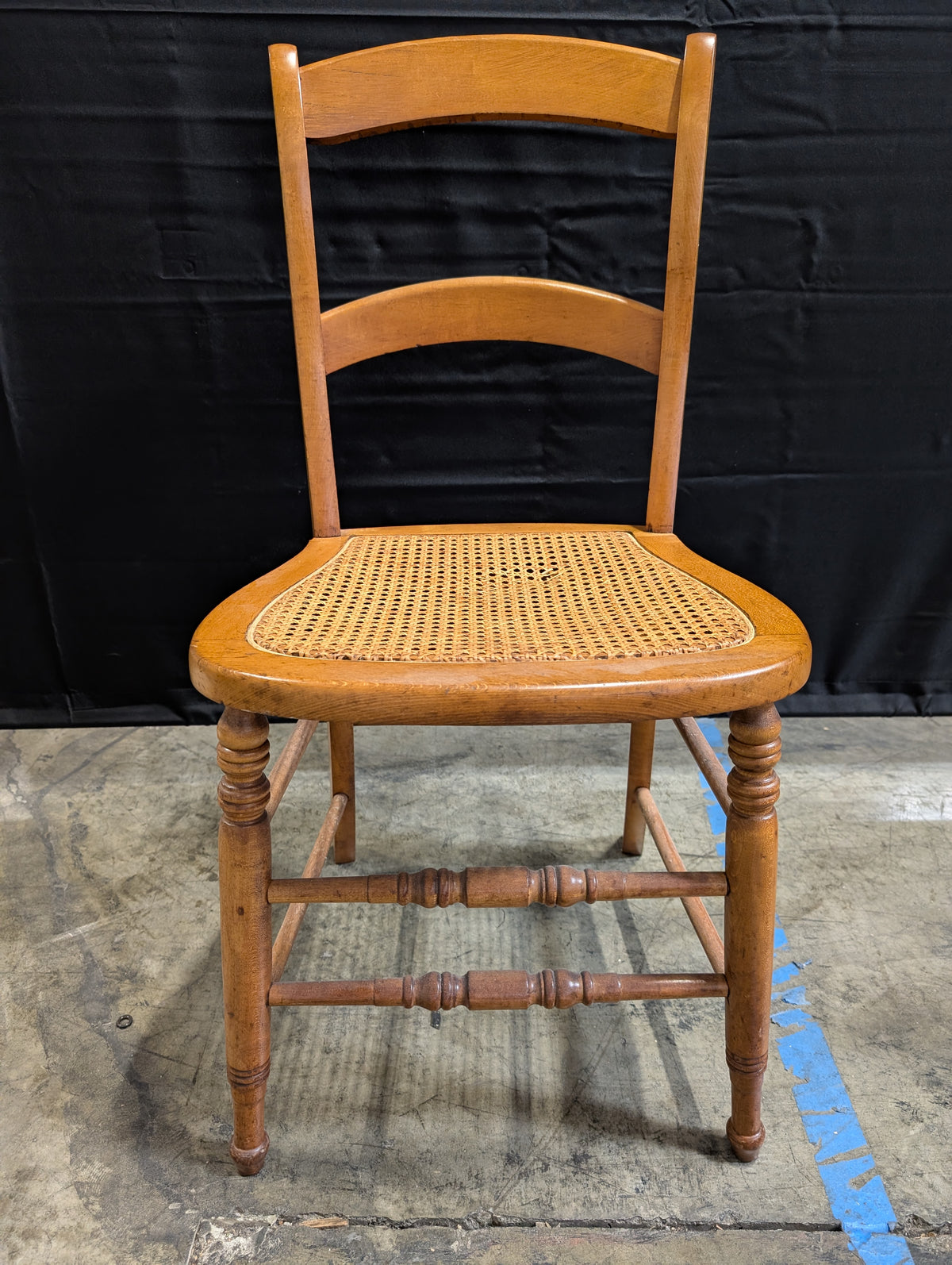 Classic Hardwood Dining Chair with Woven Cane Seat